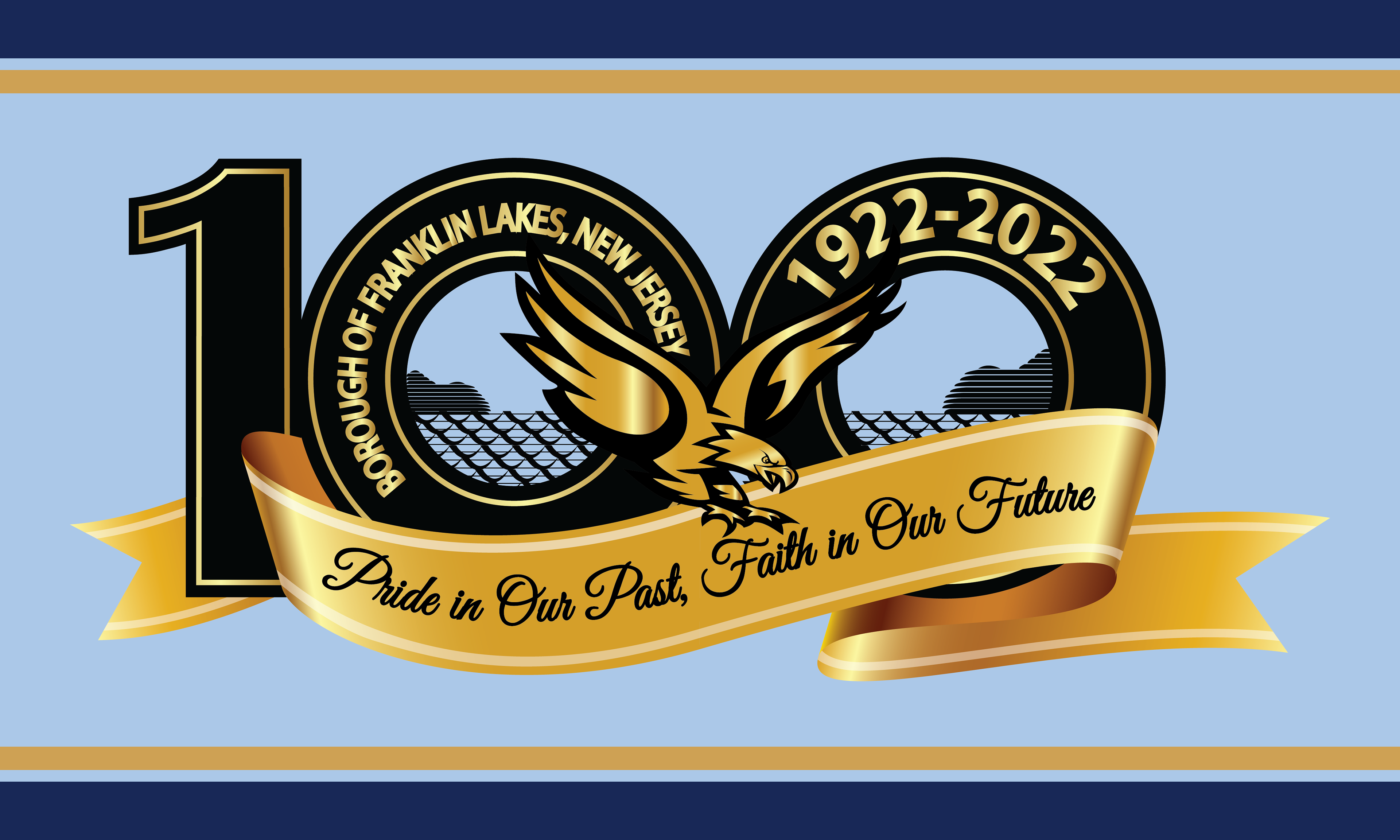 The official centennial flag of Franklin Lakes, NJ