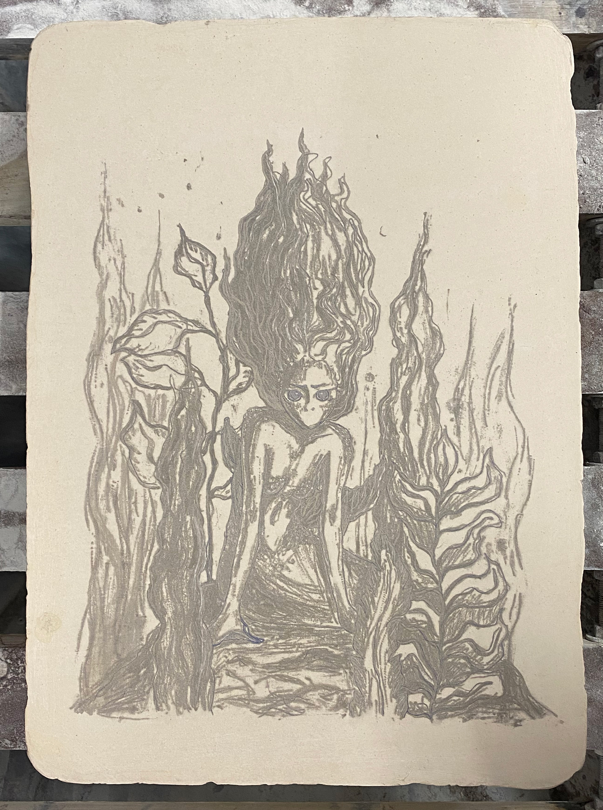 "Vaigistatud" etched stone