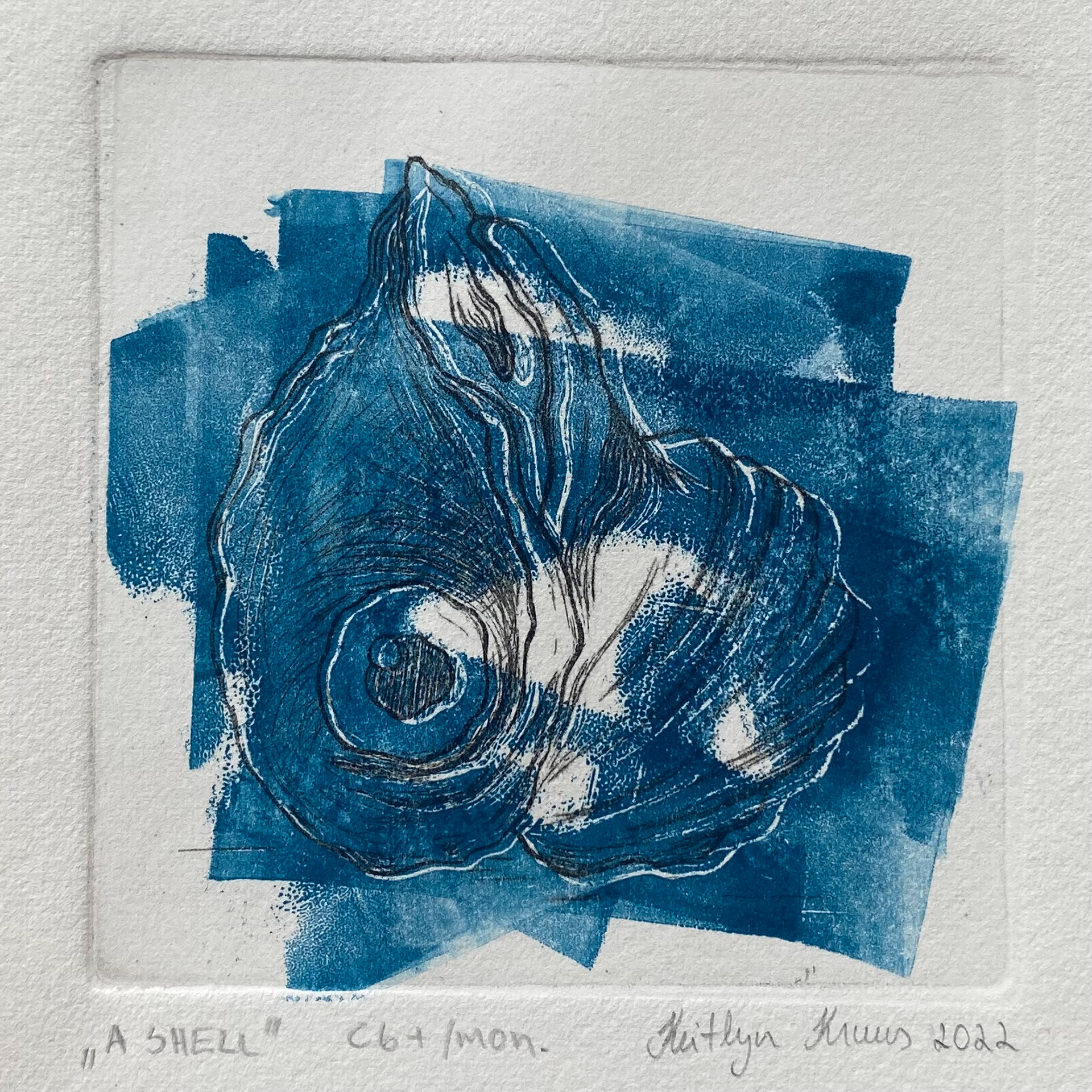 "A shell" monoprint 2022
