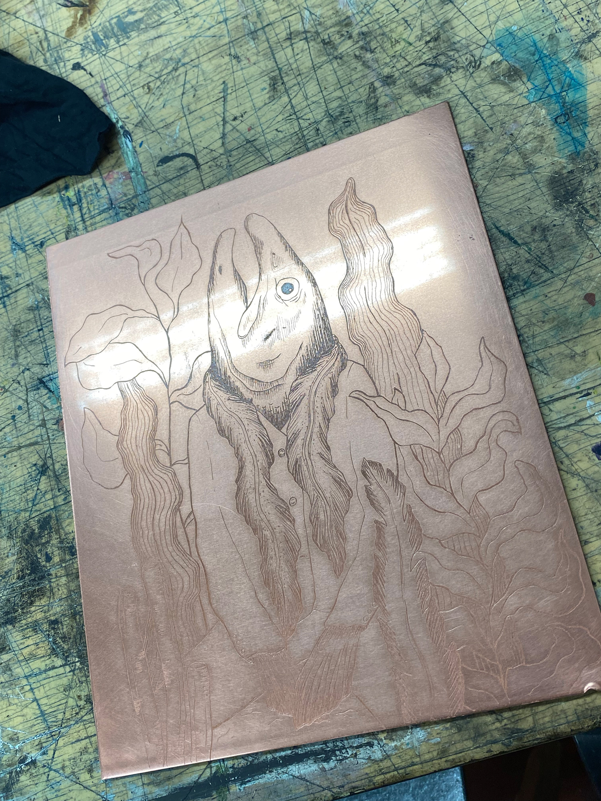 "Lõhestunud" copper plate