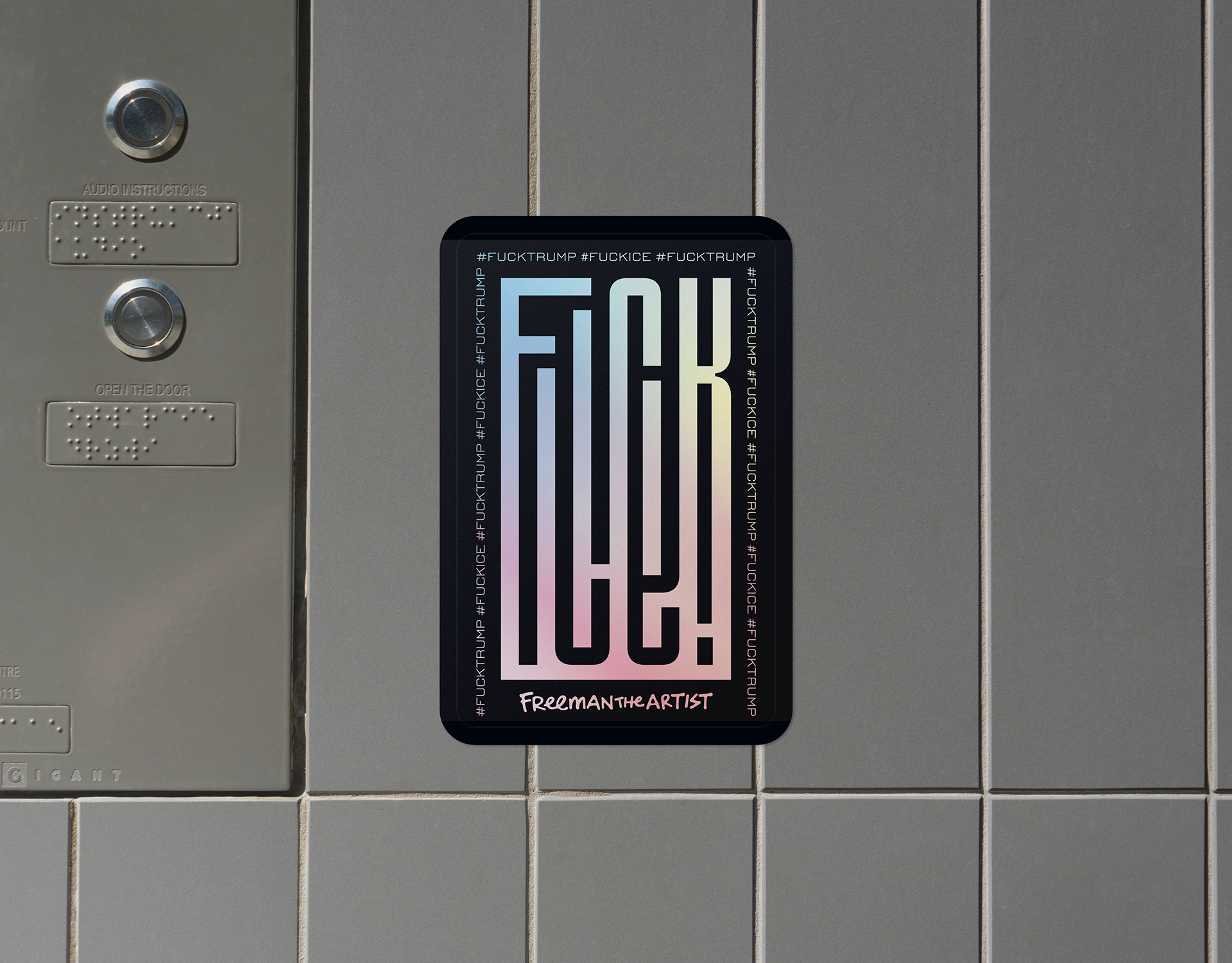 F*CK ICE! Ambigram Holographic Sticker