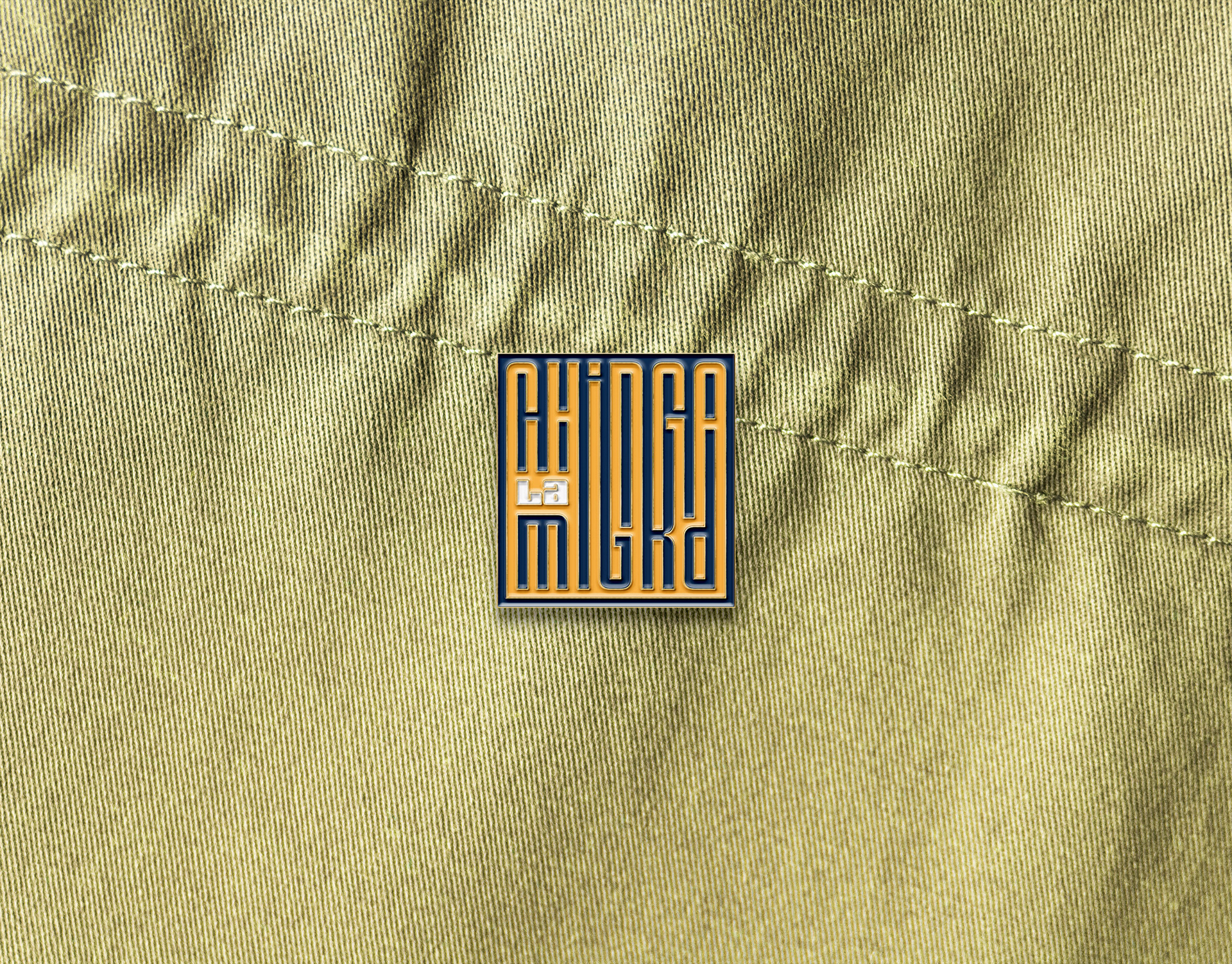 Chinga La Migra Ambigram Enamel Pin