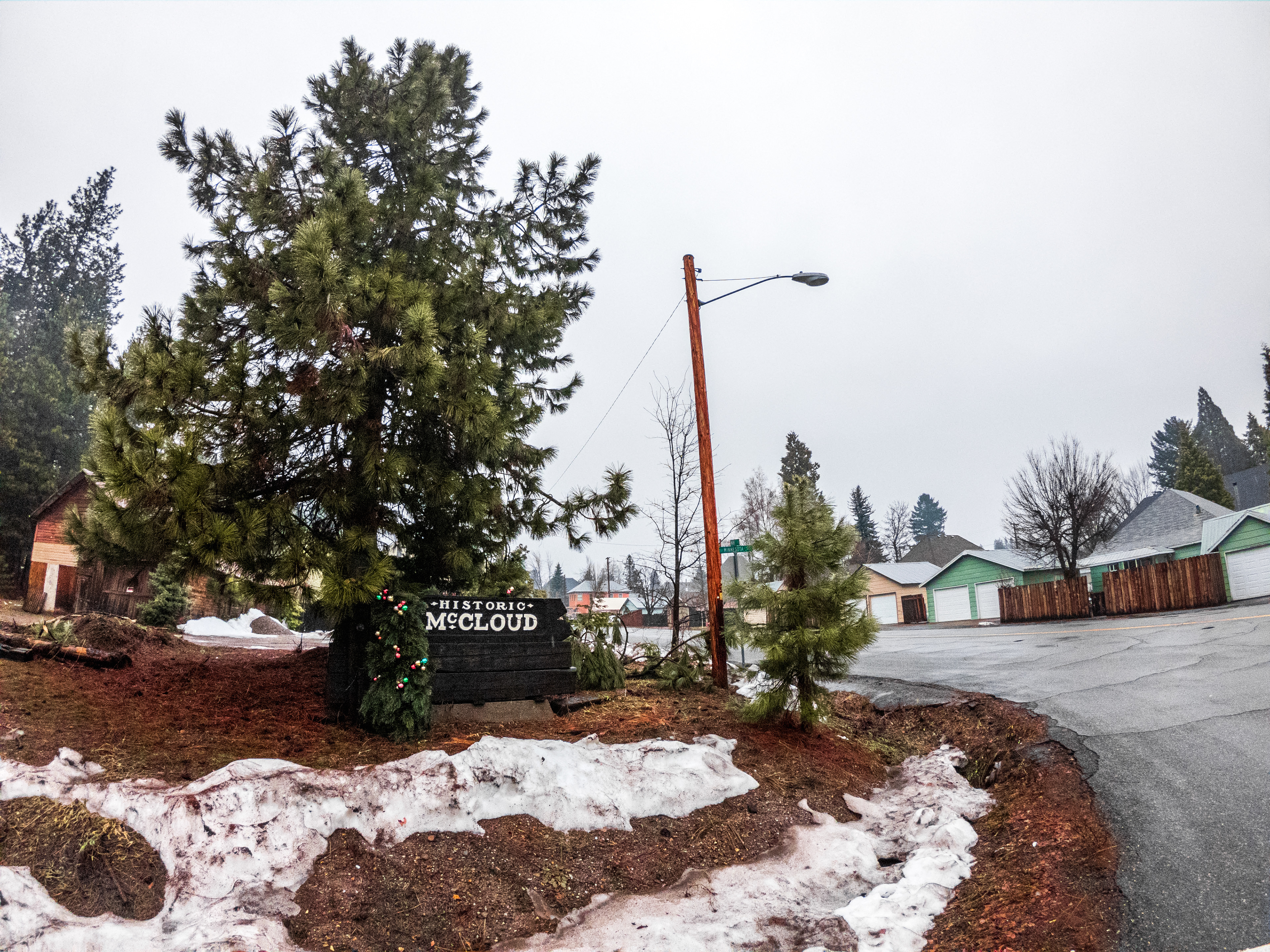 The sign welcoming you into historic downtown McCloud