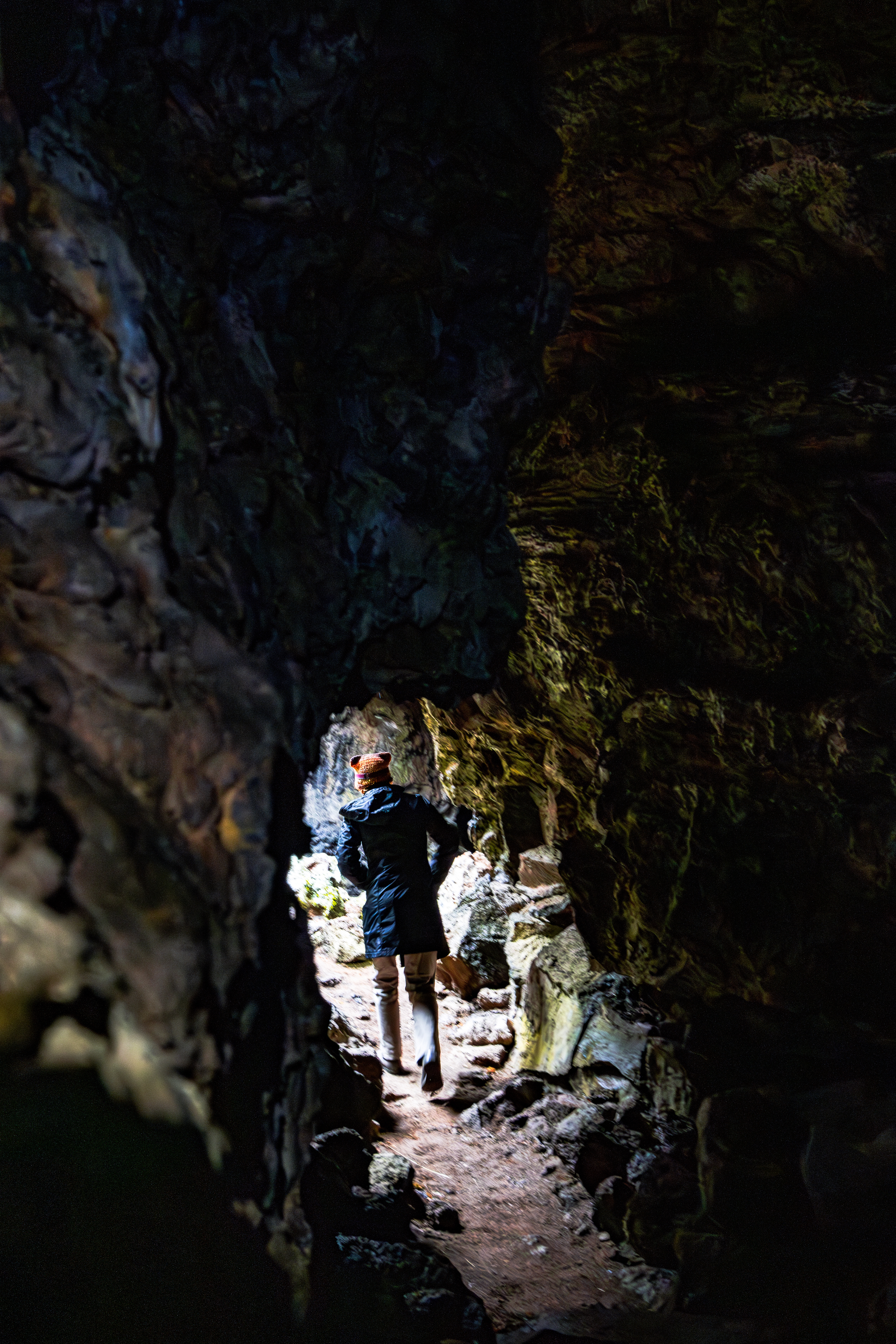 Hiking through the Blue Grotto Cave