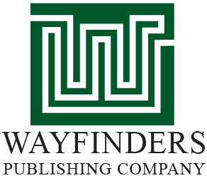 Logo for Wayfinders Publishing Company the logo is a letter "W" done in a labyrinth/maze way..