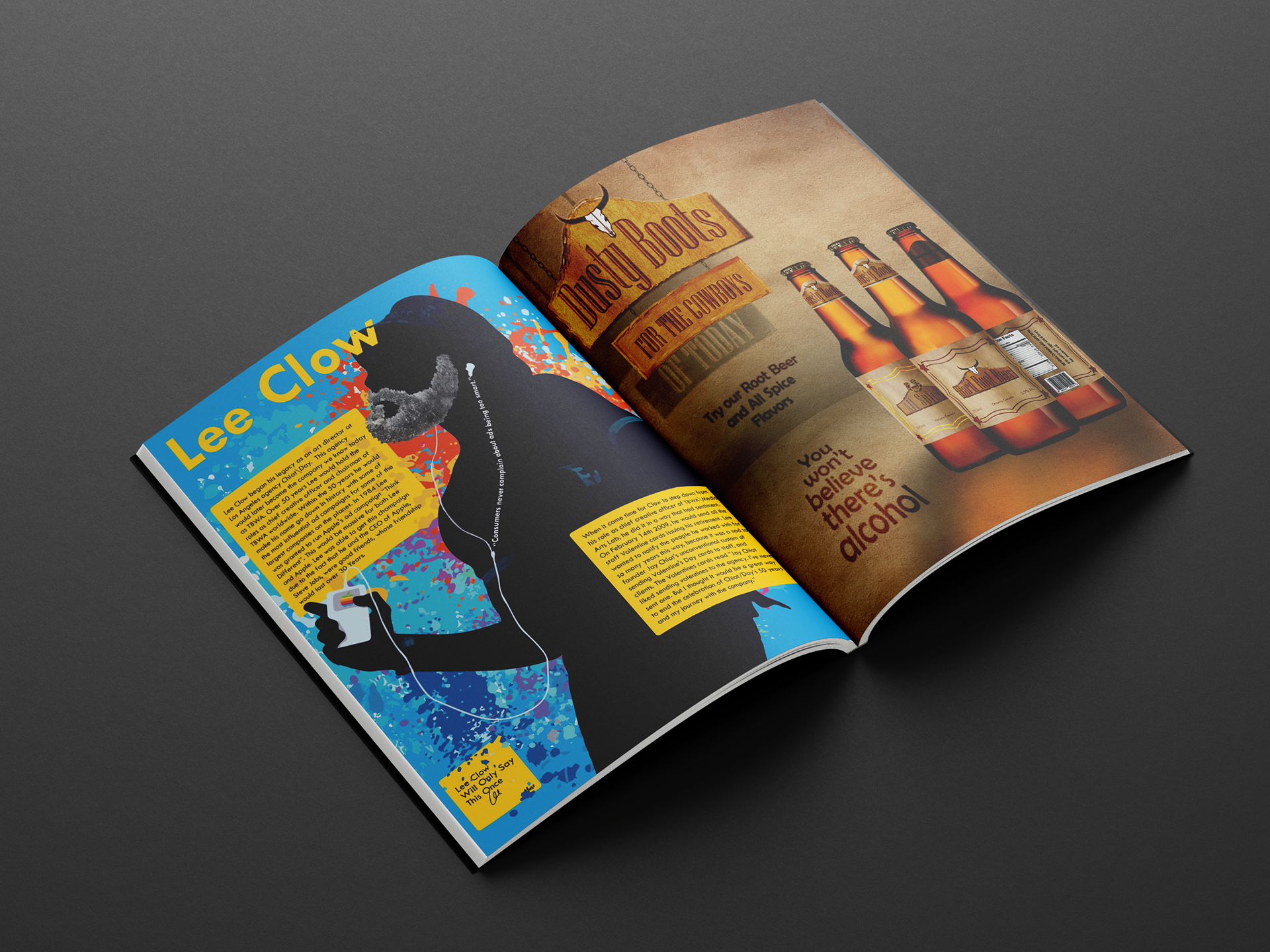 Magazine center fold render