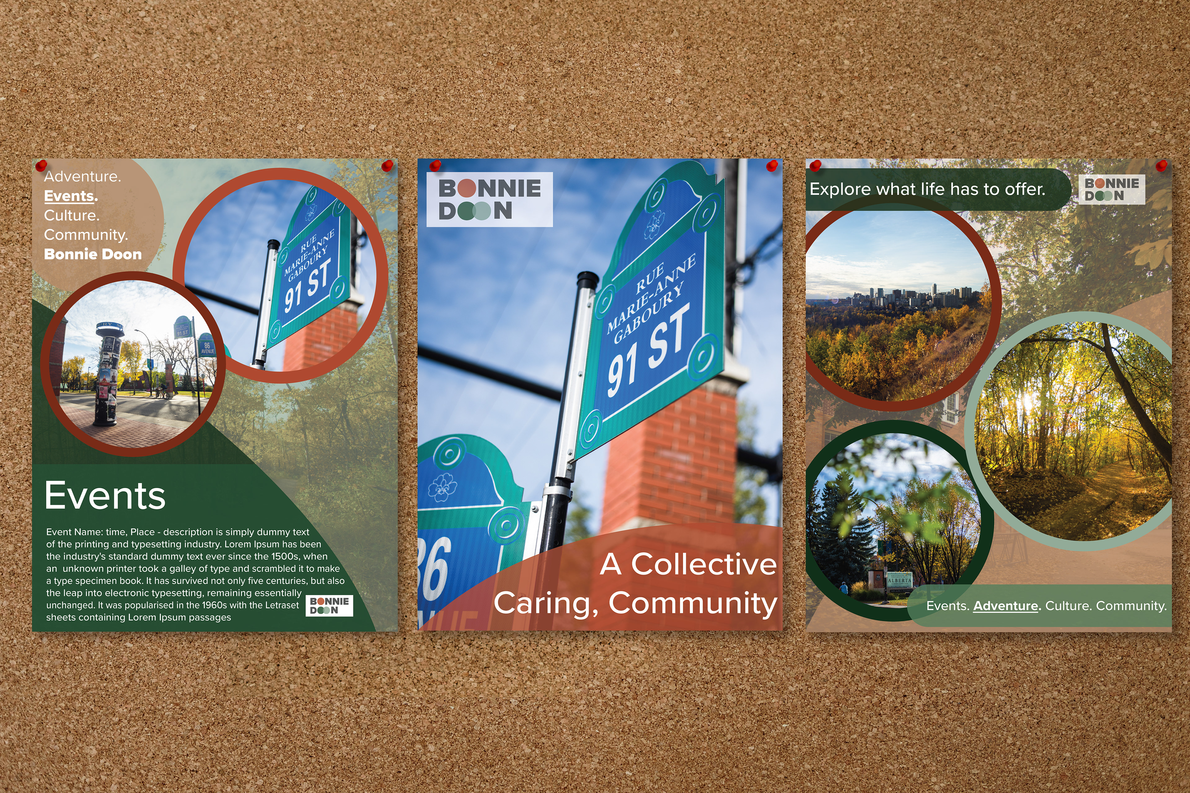 Comunity poster renders for Bonnie Doon area