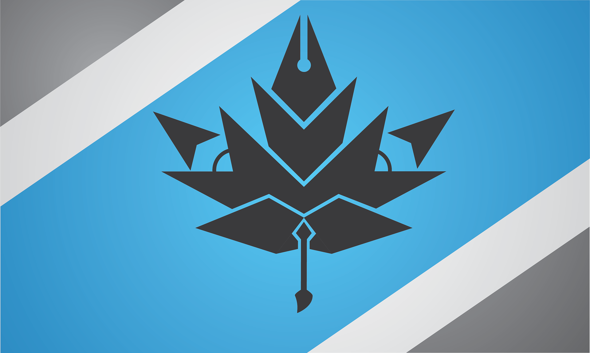 The Candian Designer is a geometric, vector design I created myself in Adobe Illustrator that resembles a canadian flag while having graphic design elements within the design.