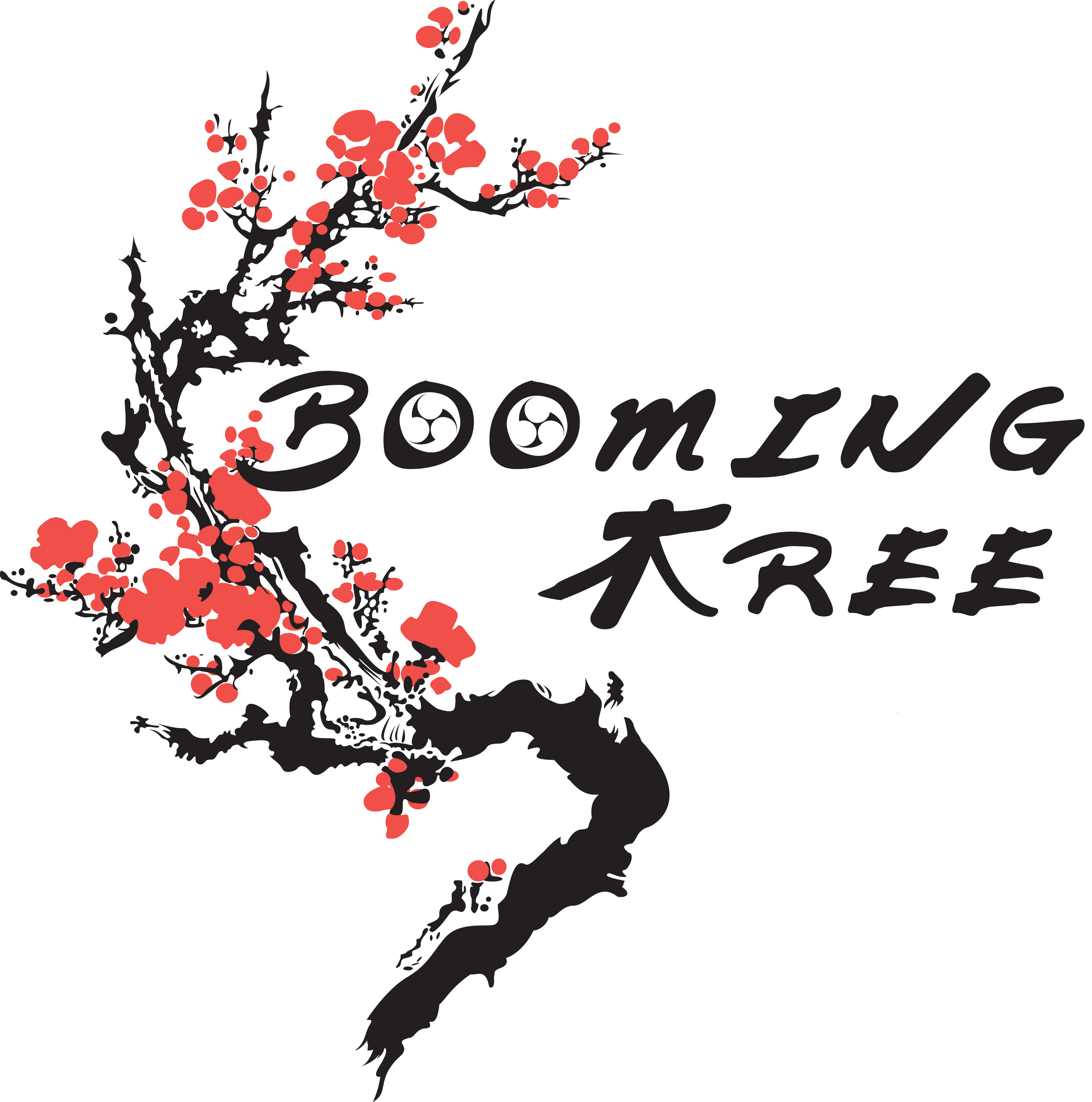 Logo for the Booming Tree Japanese drumming band