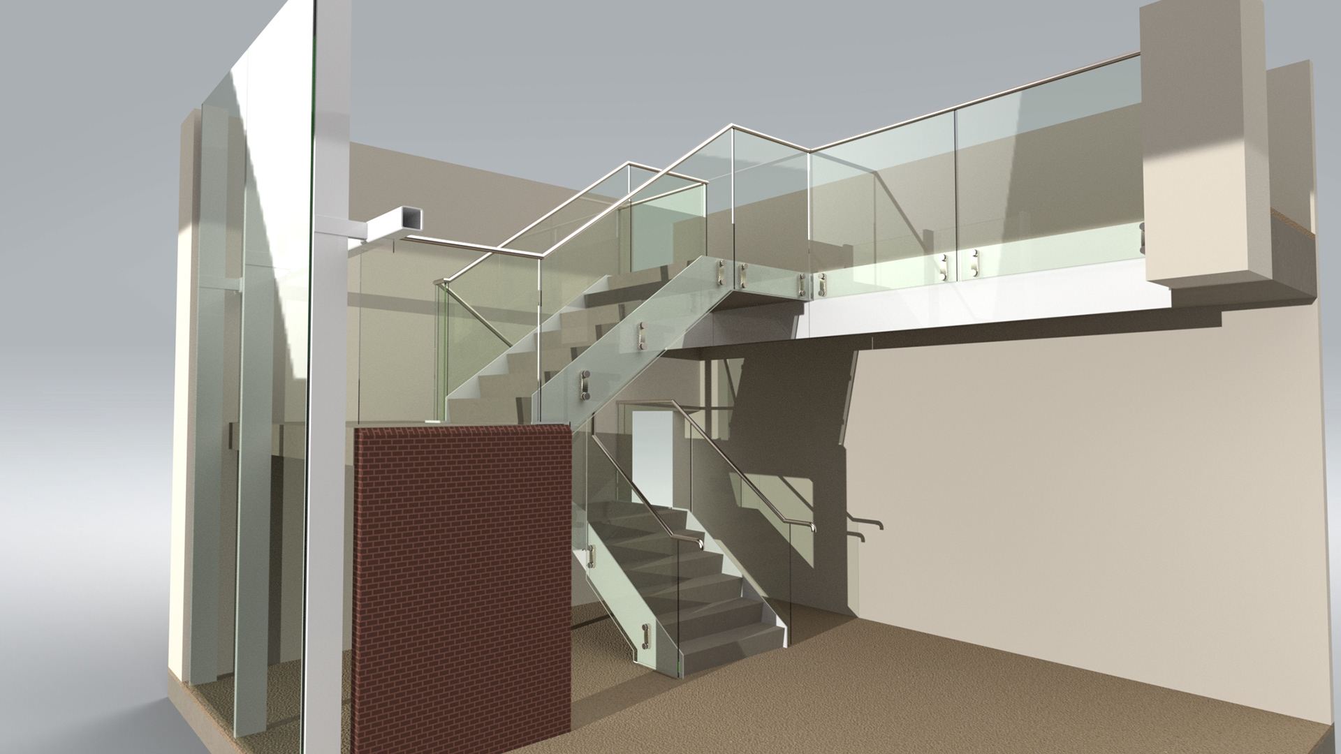 Balustrade in company reception.