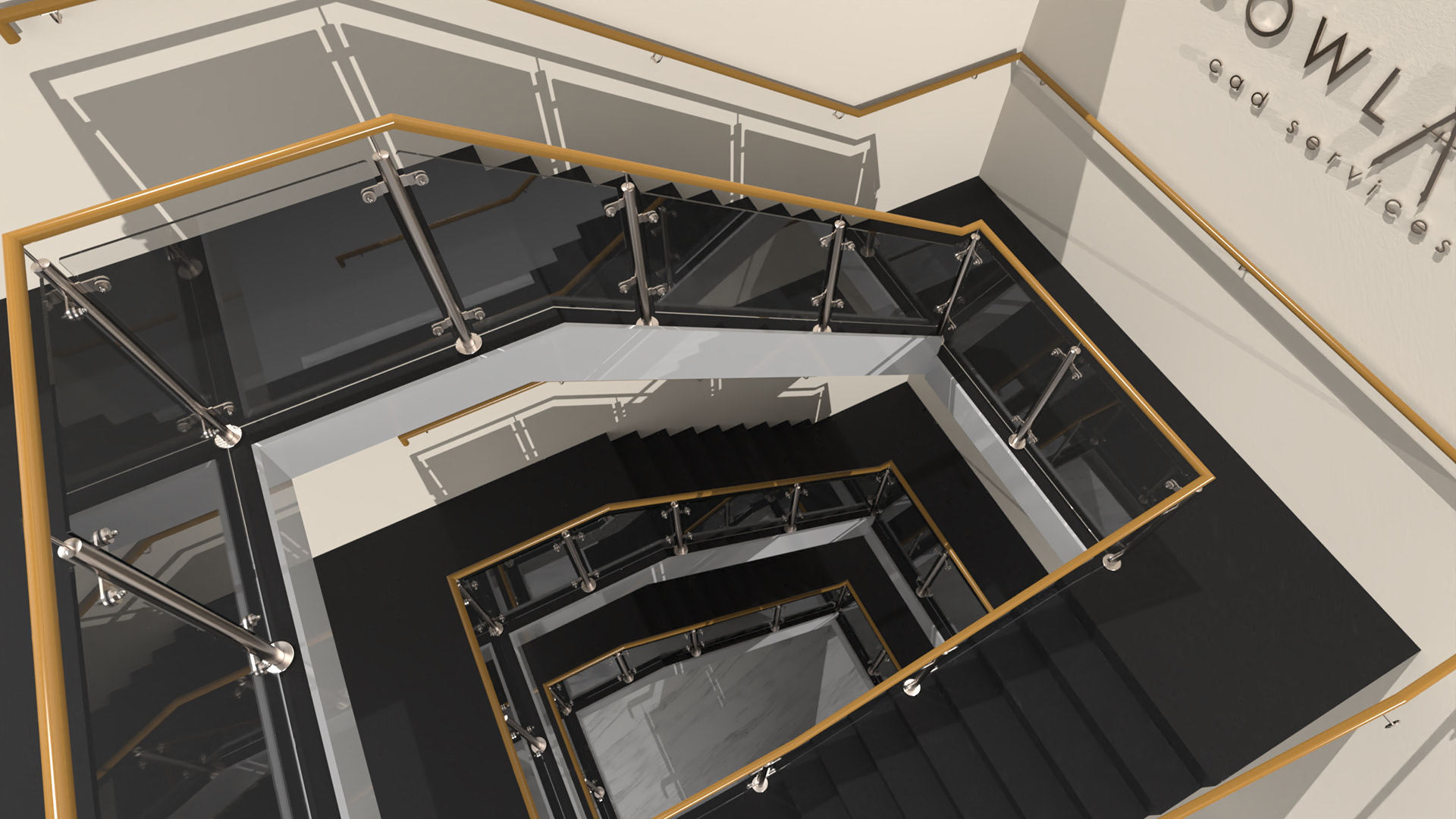 Stainless & glass balustrade with oak rails, North Wales.