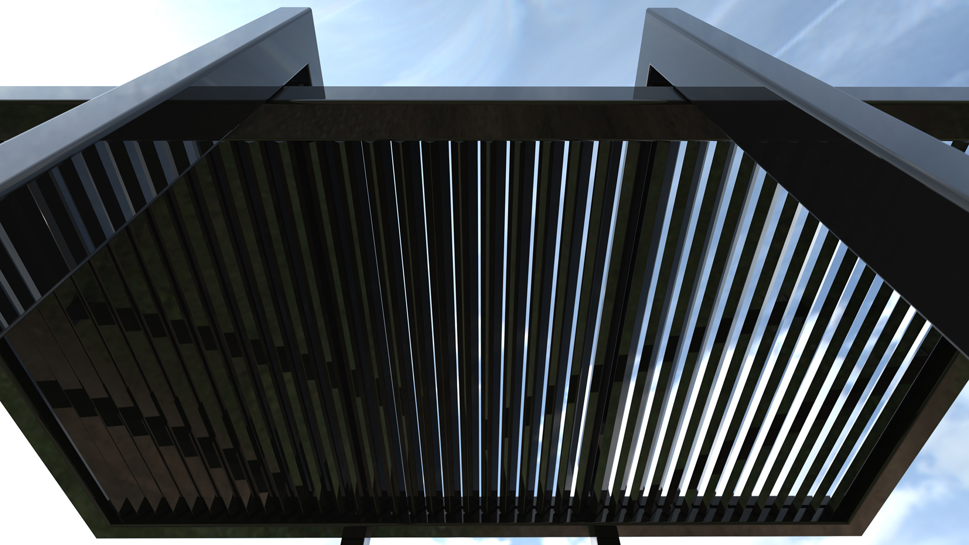 Brise Soleil with adjustable shades.