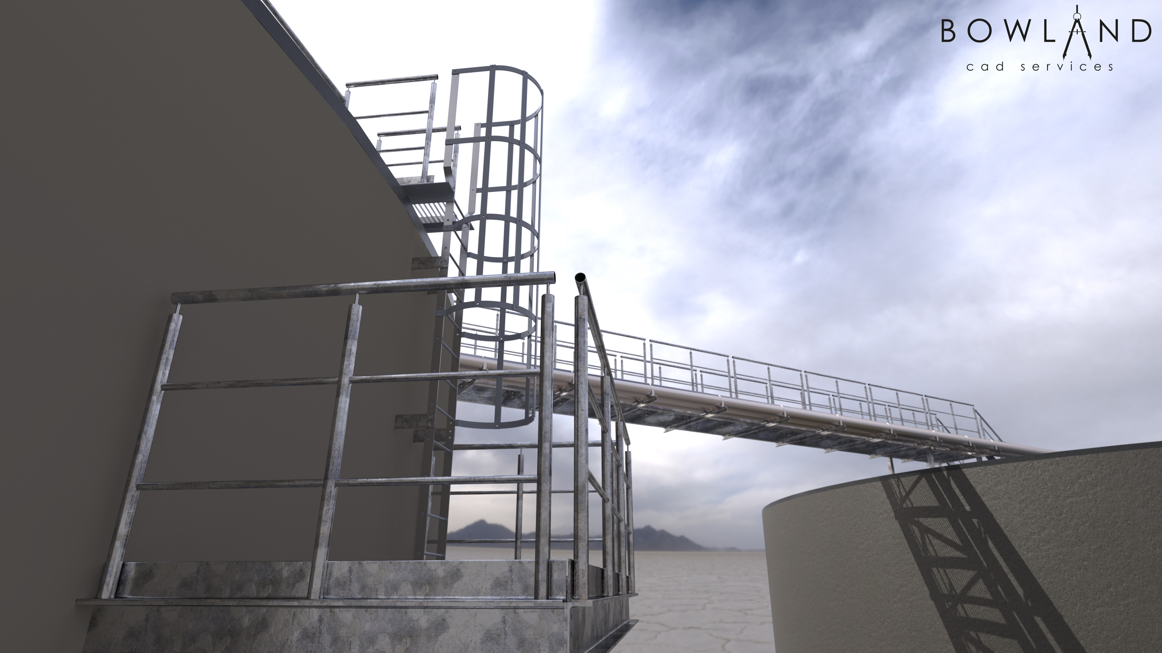 Storage tank roof access & link bridges, Newcastle.