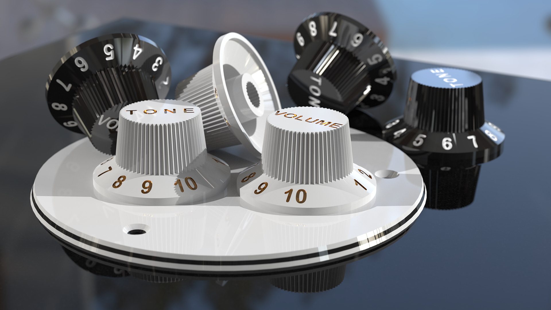 Parts sample for a guitar assembly project