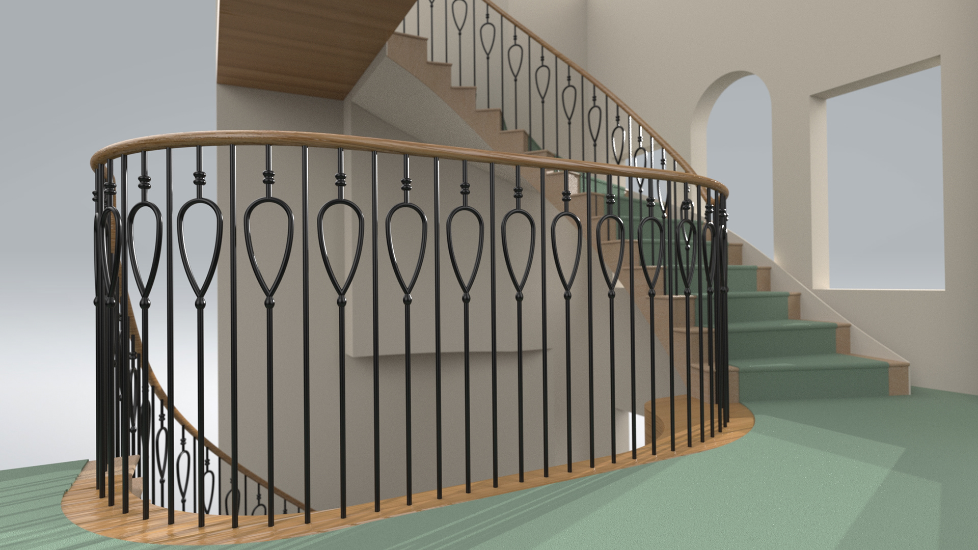 Balustrade & Helix stair in a private home.