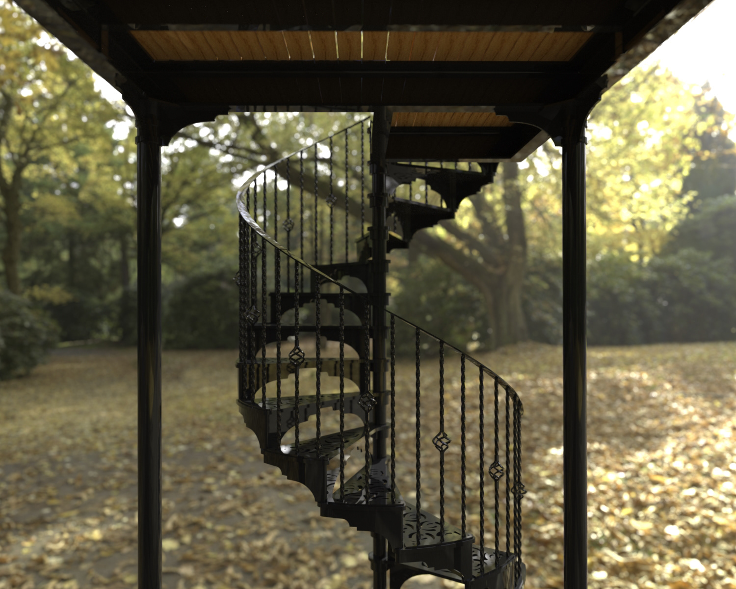 Spiral & Platform with Cast Treads