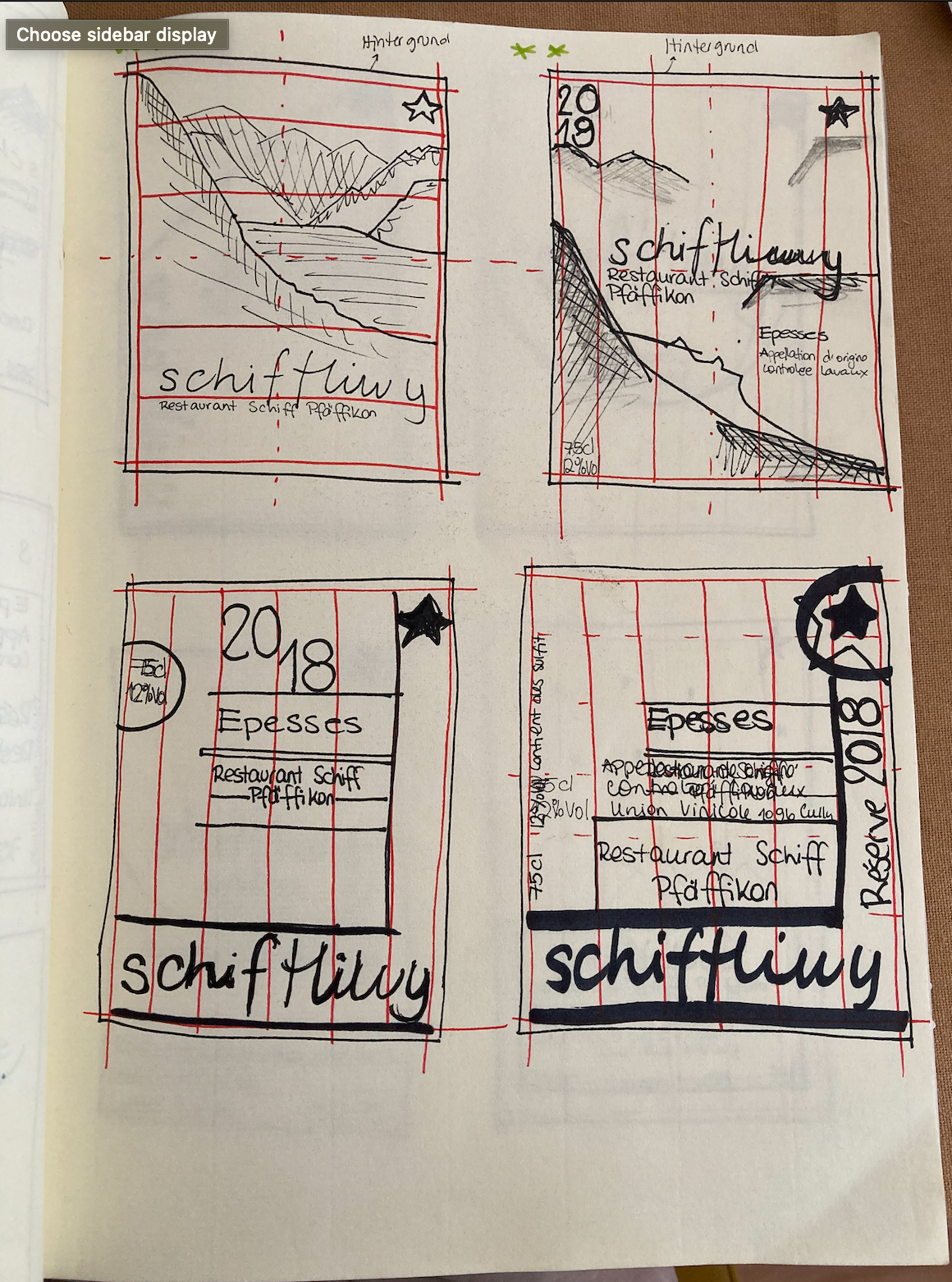 Top left: selected design