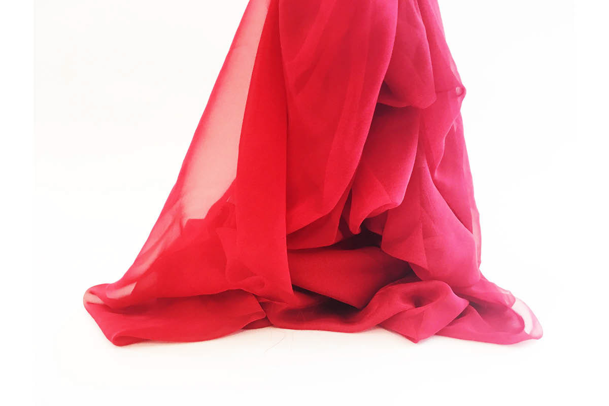 Red fabric ready to go