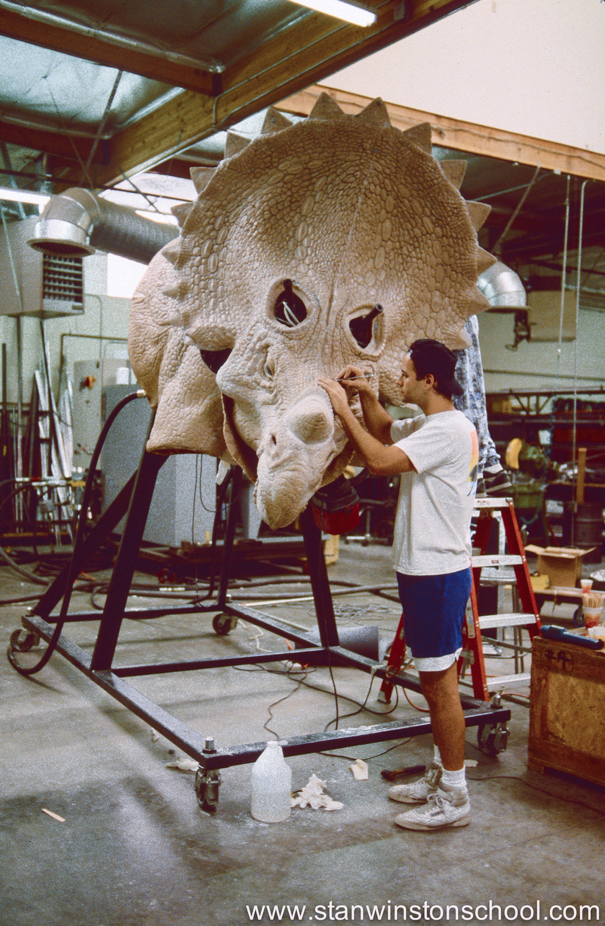 Cleaning edges of the foam where it blends with the hard "bone" material on the steg head.