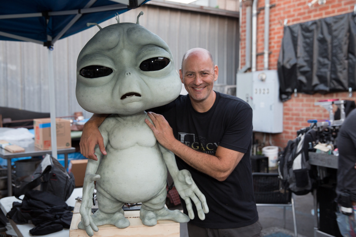 The Alien just shot a commercial and then had to take a bunch of pics with the crew. He's like... "ENOUGH ALREADY!"