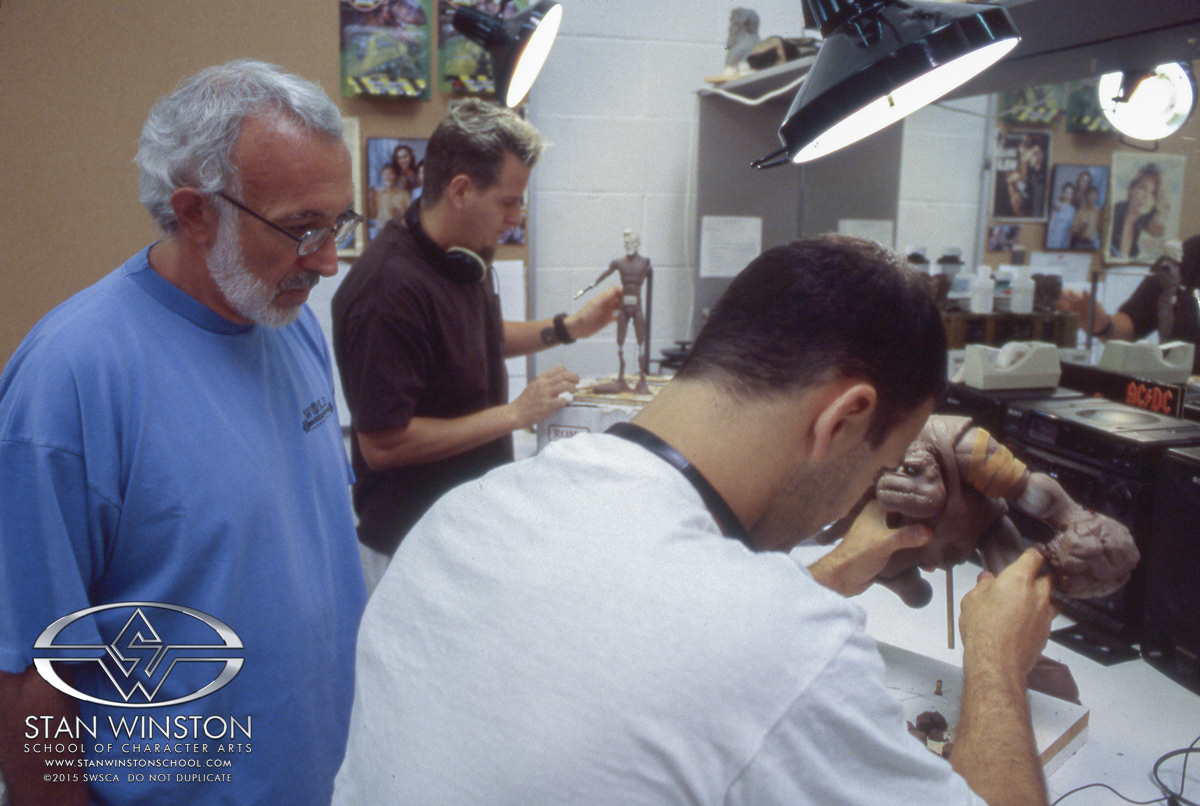 Pulling Slamfist off the stand so Stan can get a feel for the character.