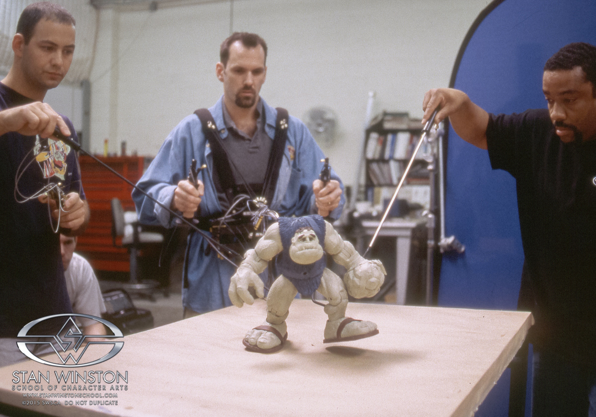 Unfortunately the walking puppet didn't get used in the film, but the other two puppets did.