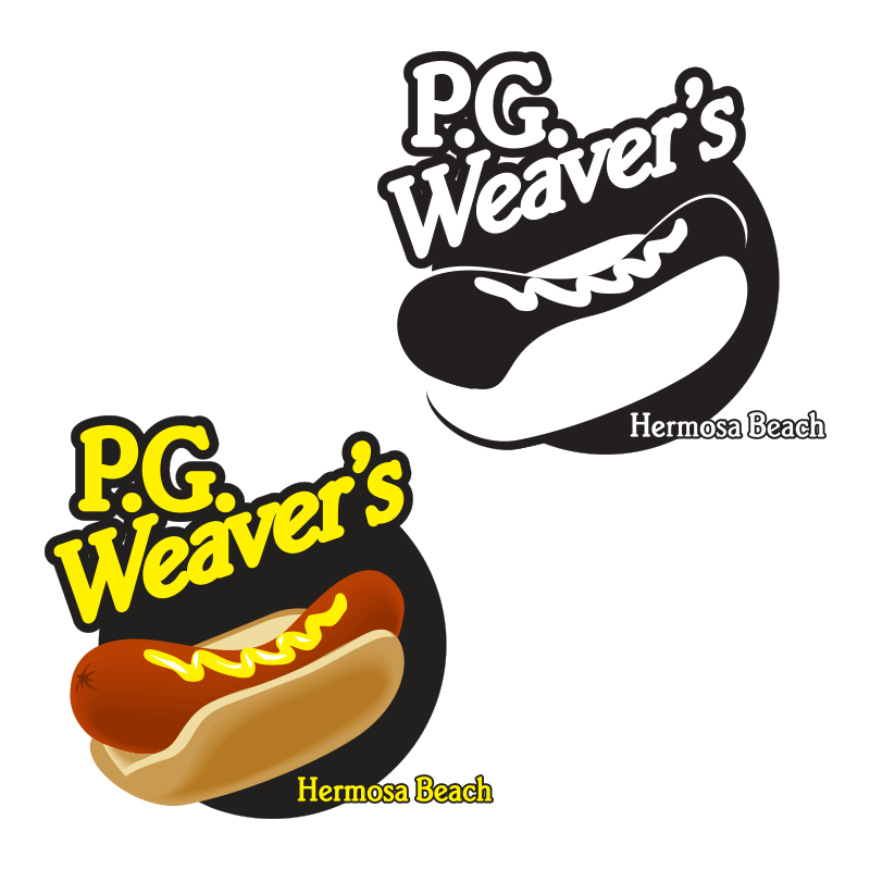 Company logo for a hot dog based restaurant in Hermosa Beach CA
