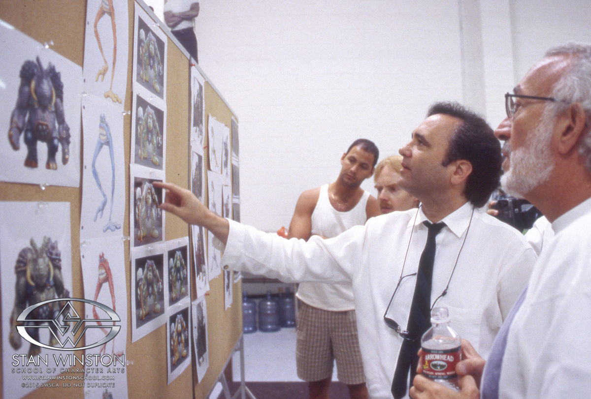 Joe Dante looking at all our color designs and narrowing down his selections.