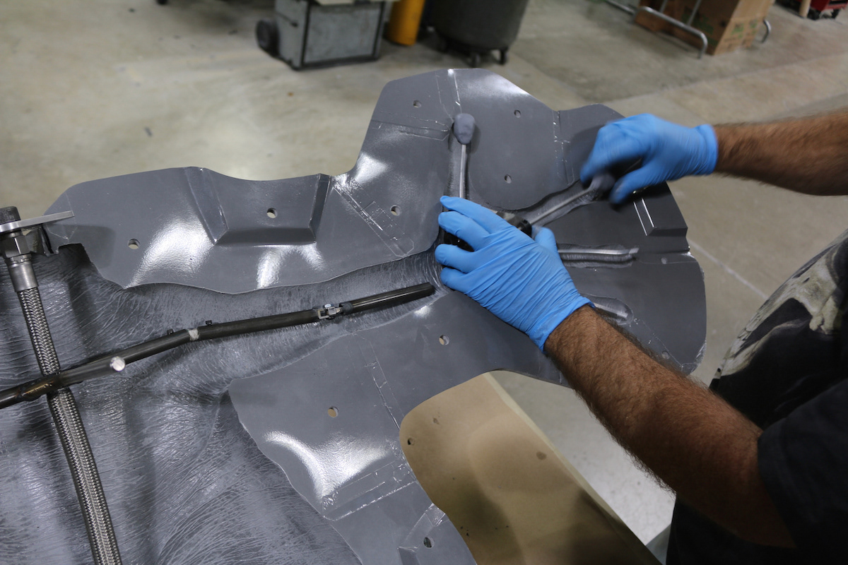 Here Vance is fitting the bendable armature fingers in the hand.