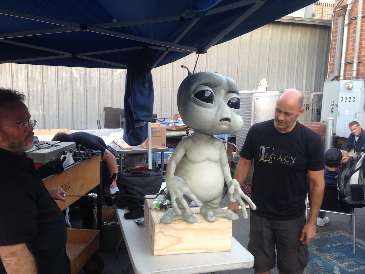 After the shoot we set up the puppet to have a photo session with the crew.