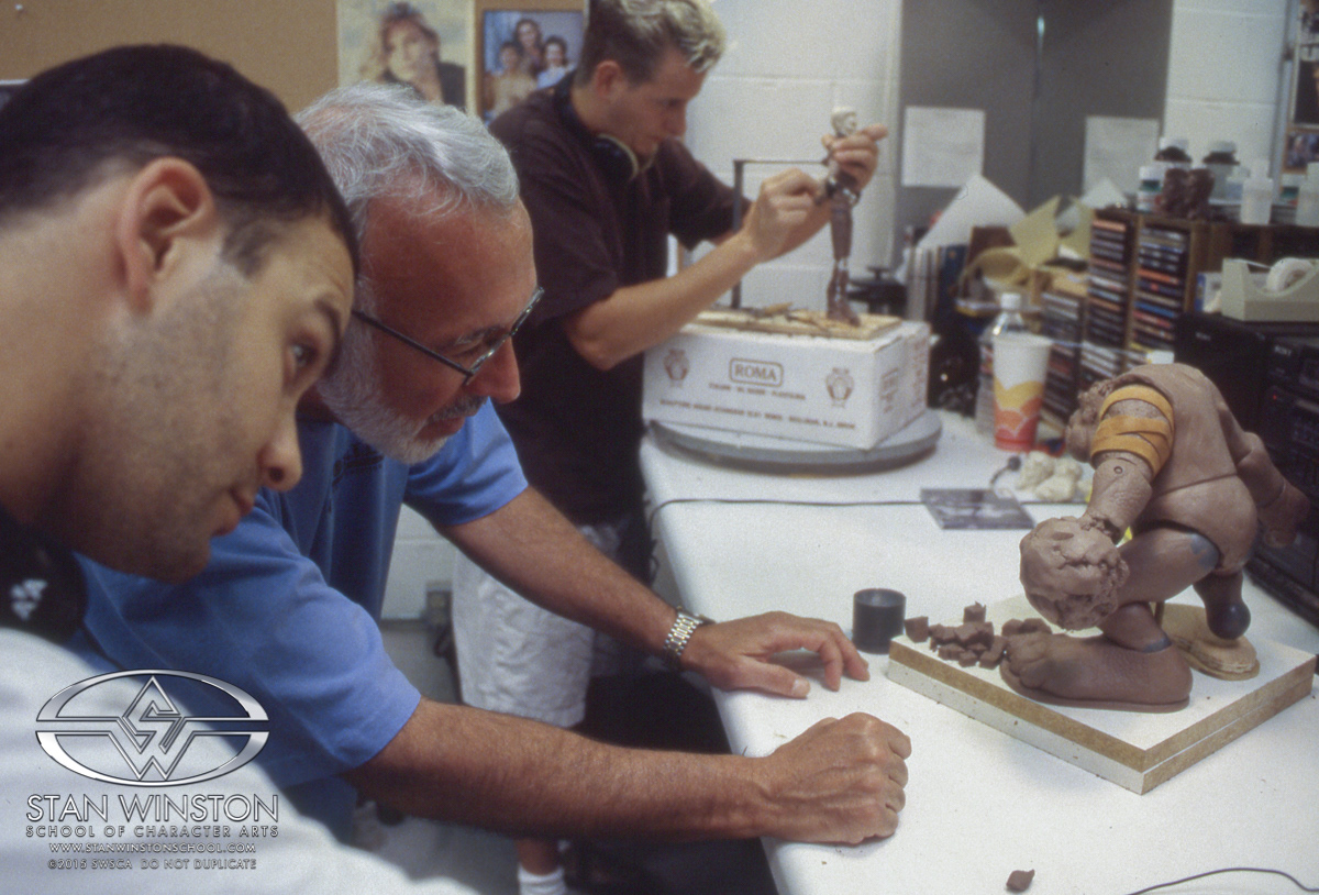 Stan making his rounds to critique the SS characters. Behind us, Scott Stoddard is working on Link Static.