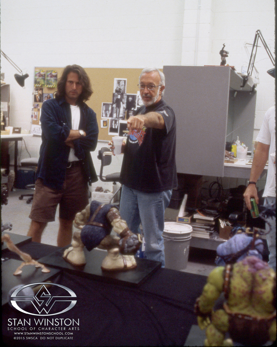 Stan talking with Art Department supervisor John Rosengrant about Slamfist.