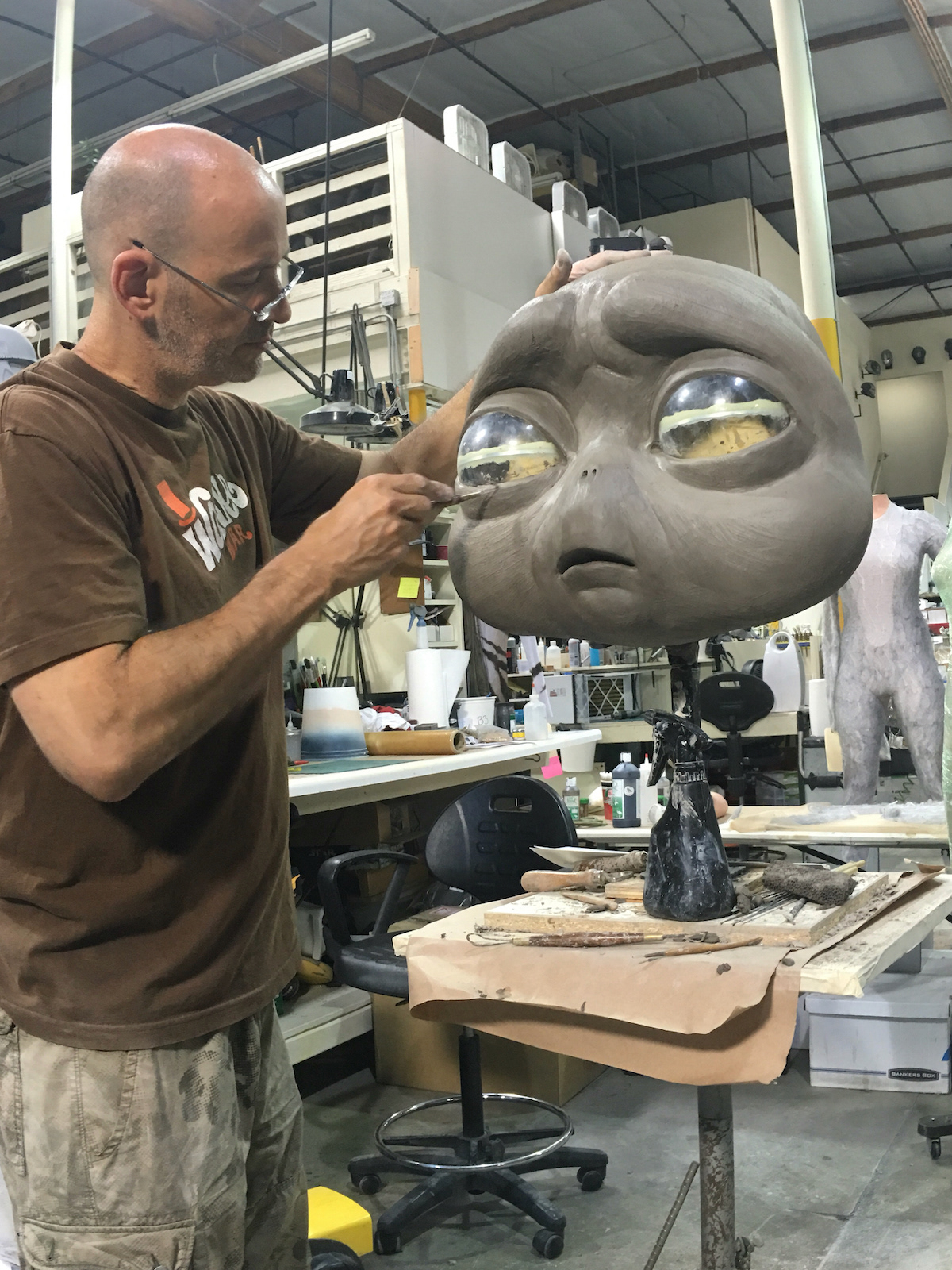 The five of us sculpted the alien out of wed clay in just a day and a half, using my designs as a visual reference.