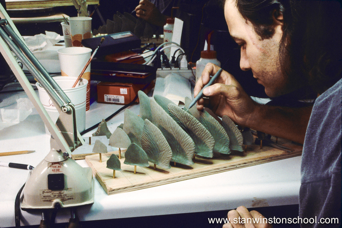 All the steg back plates lined up for adding details. I kept them together to match styles and would take each off separately for ease of access while sculpting.