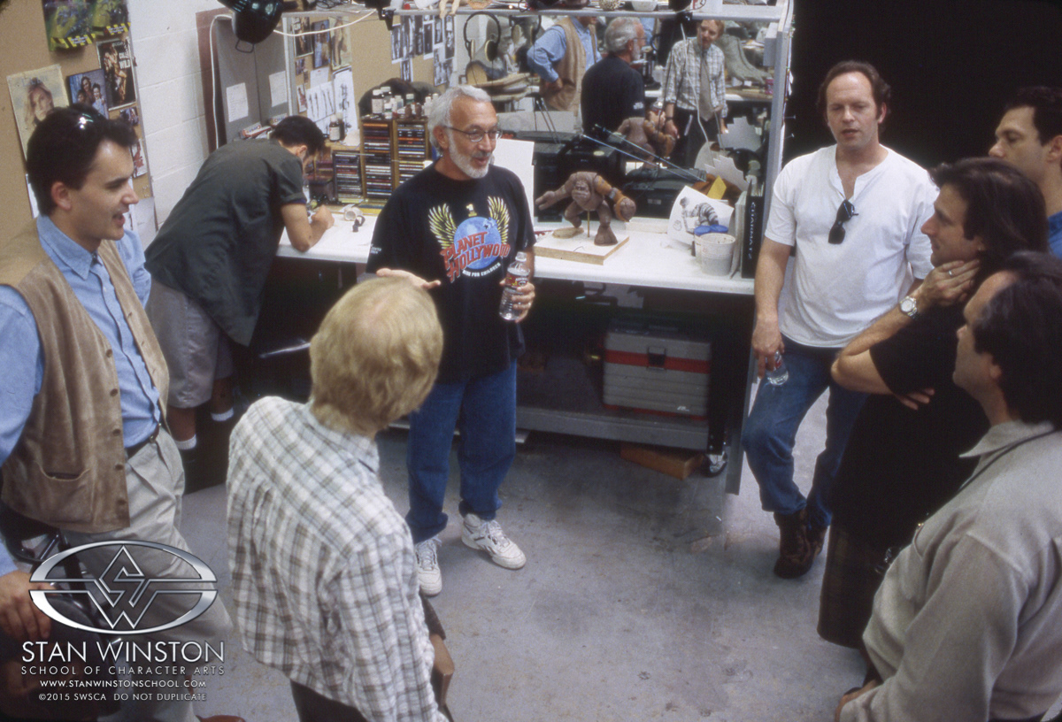Stan speaks with the visiting producers and director of Small Soldiers as they see the characters coming together.