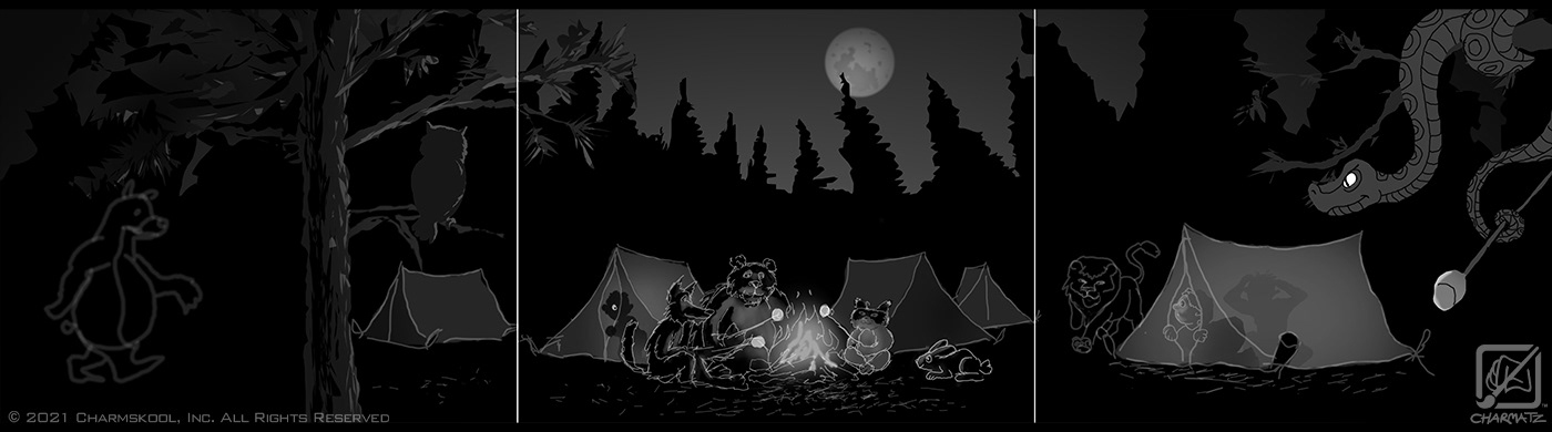 Campfire mural sketch
