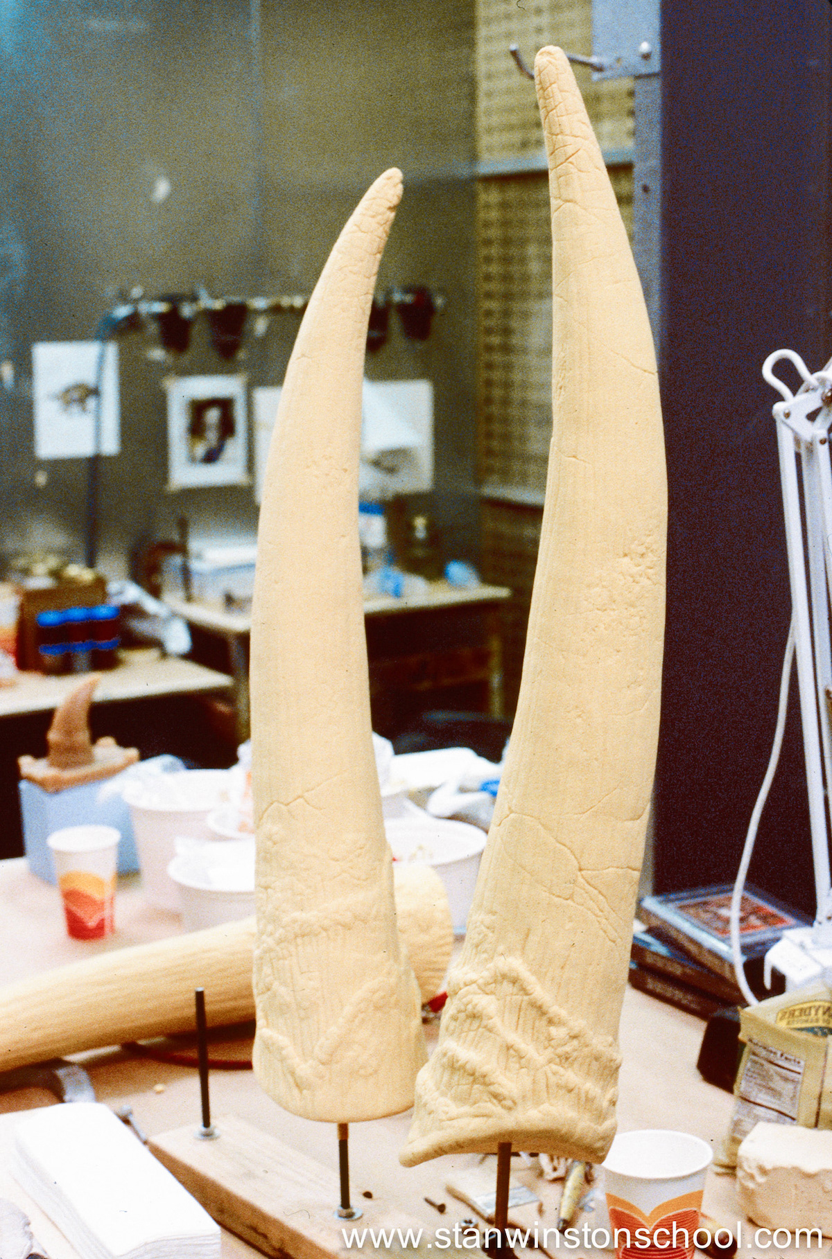 I sculpted the details into all four tail spikes.