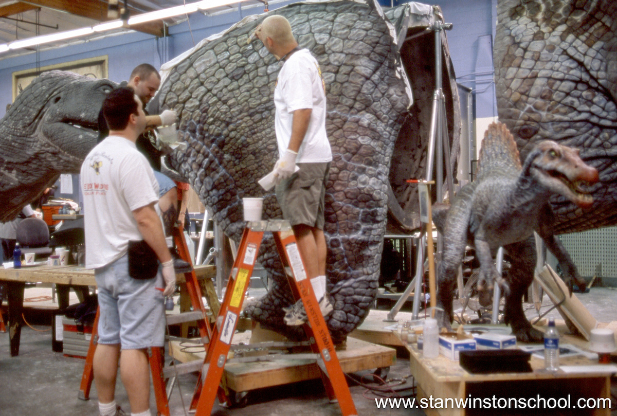 Trevor L. Hensley, John Cherevka and I painted nearly the entire Spinosaurus body and legs.