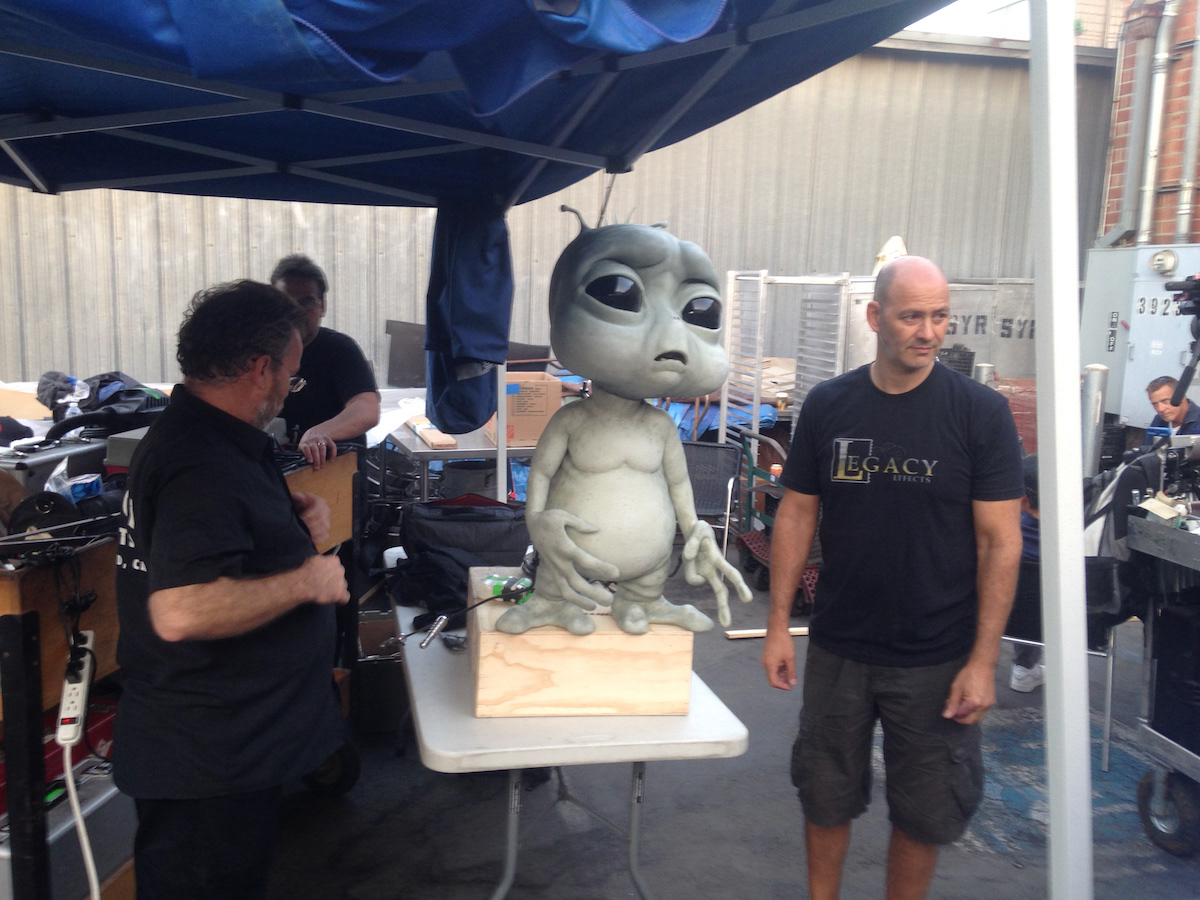 After the shoot we set up the puppet to have a photo session with the crew.
