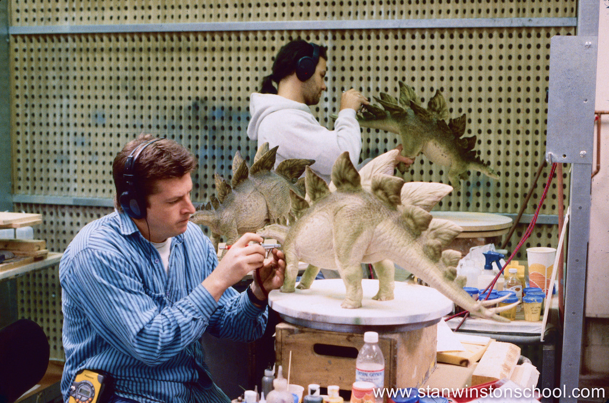 We sent 1 painted miniature to Industrial Light & Magic so they could reference them and match for their computer generated dinosaurs. One went to production the the last was for keeping in the studio.