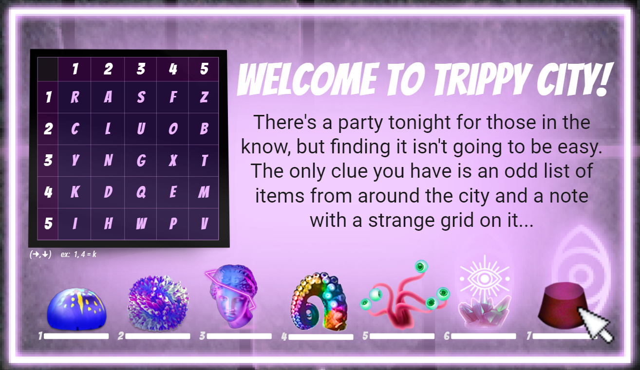 Trippy Hidden Objects map prompt.