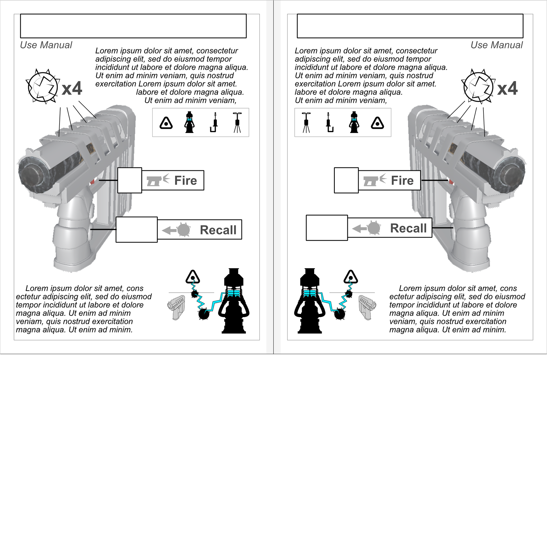 Mockup for in-world tutorial manual.
