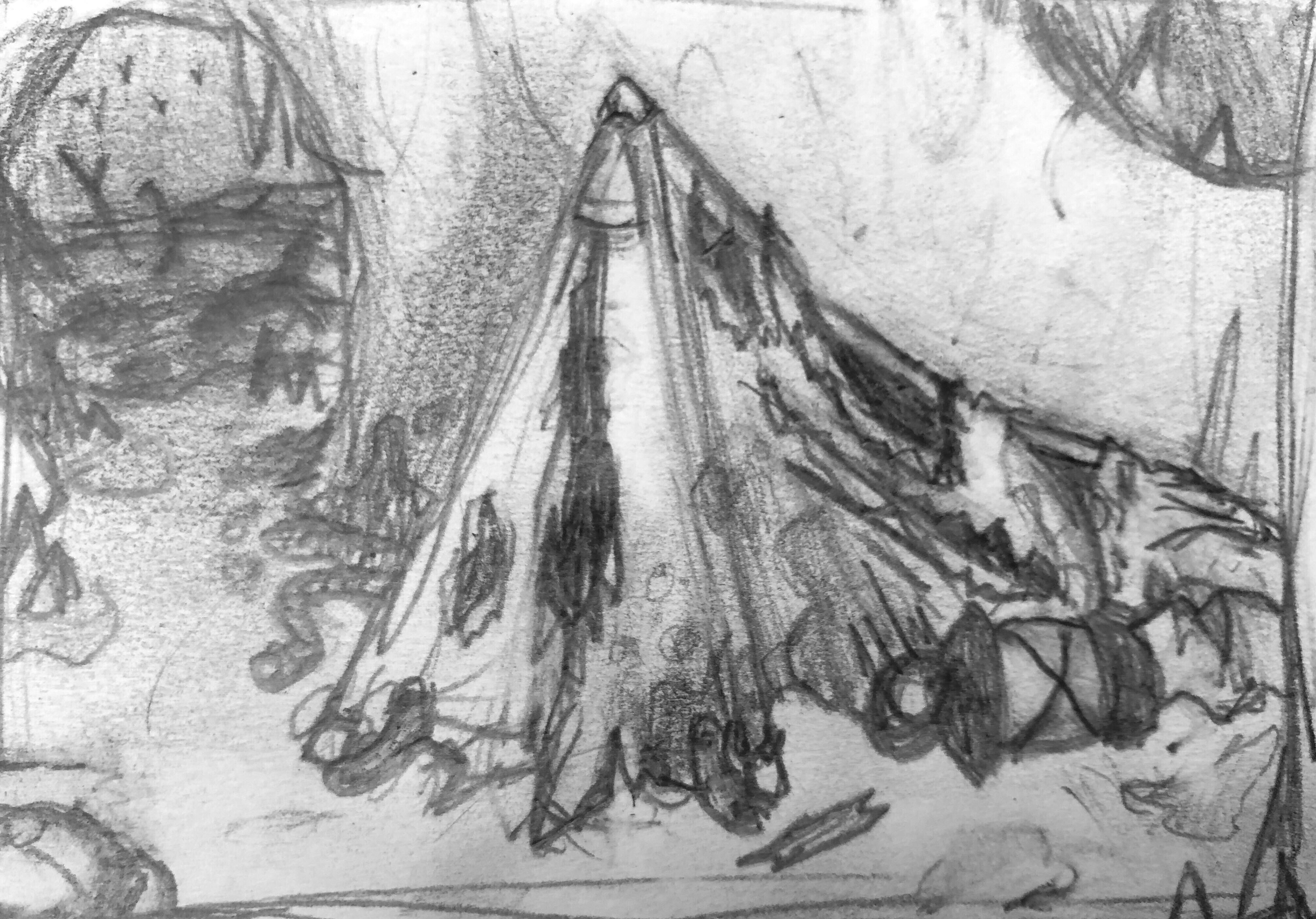 Wrecked tent