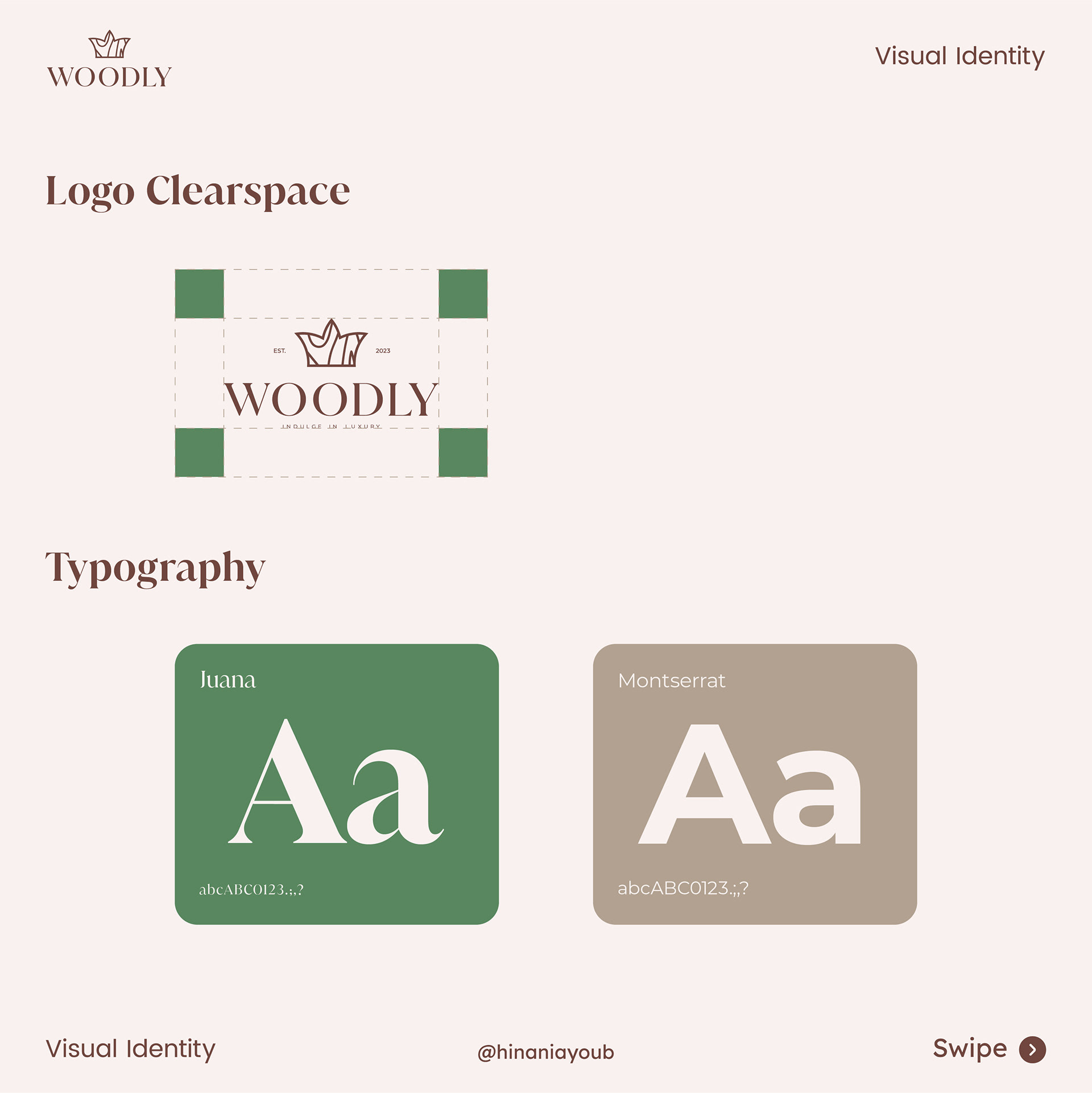 woodly logo guidelines and typography