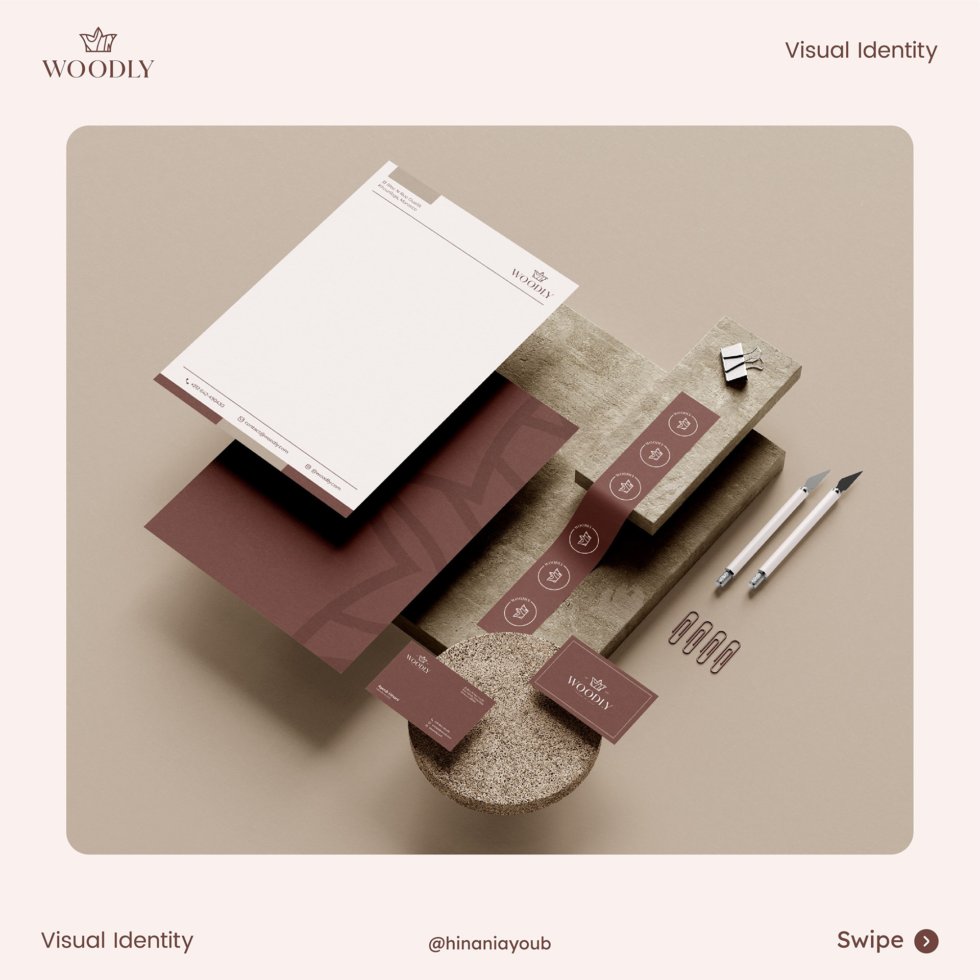 woodly brand stationery and brand corporate identity