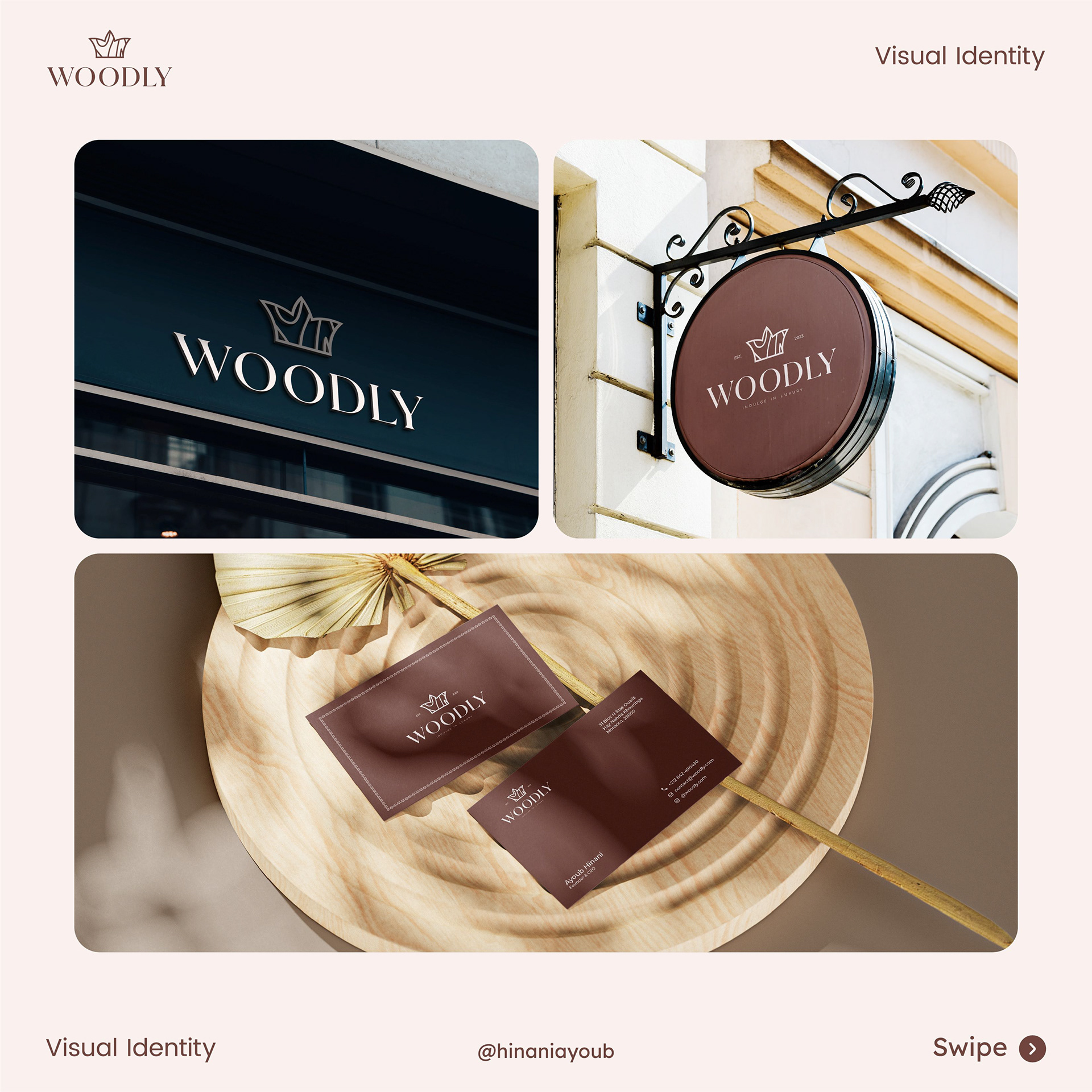 woodly business card mockup and logo mockups