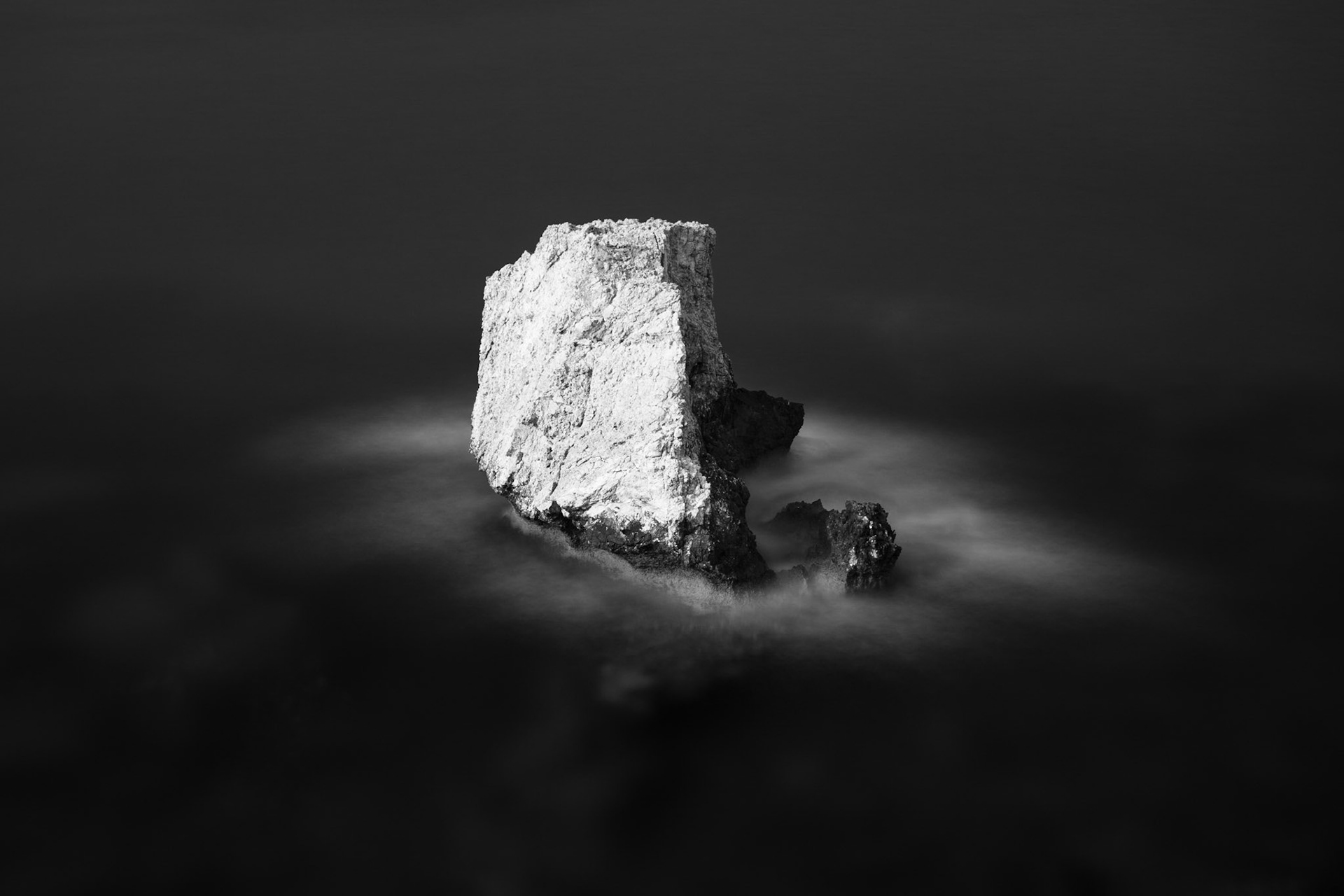 Mono sea stack with a burst of light, Cyprus. Costas Kariolis