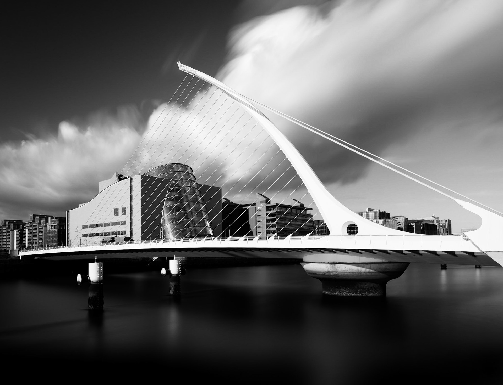Harp - Long exposure architectural mono take, Dublin, Republic Of Ireland