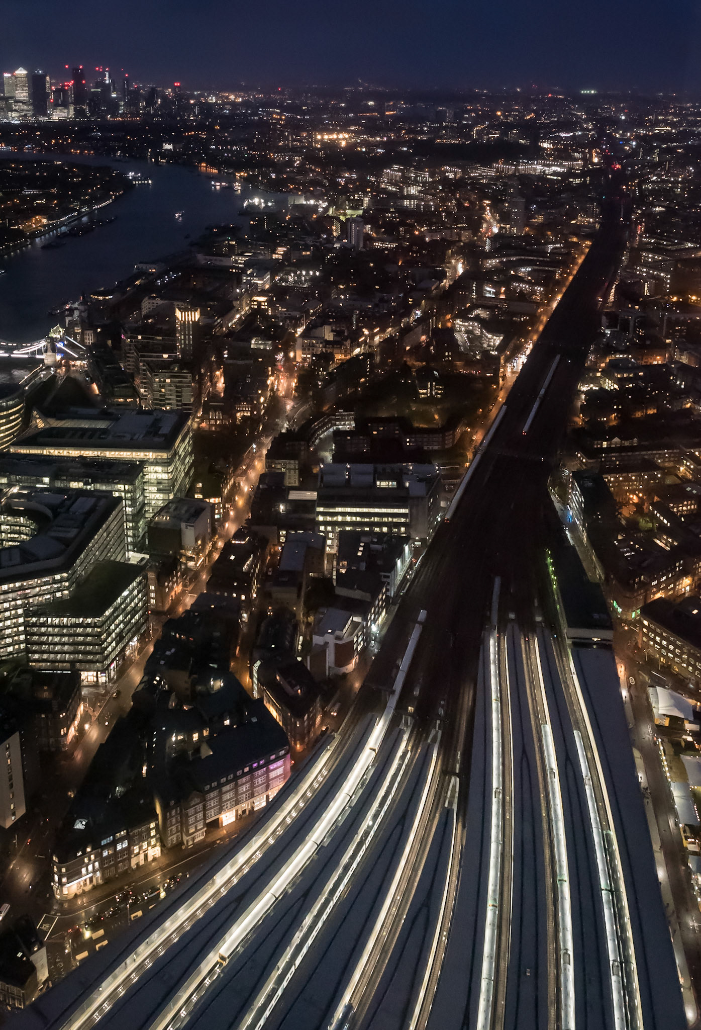 Railway tracks carving through London