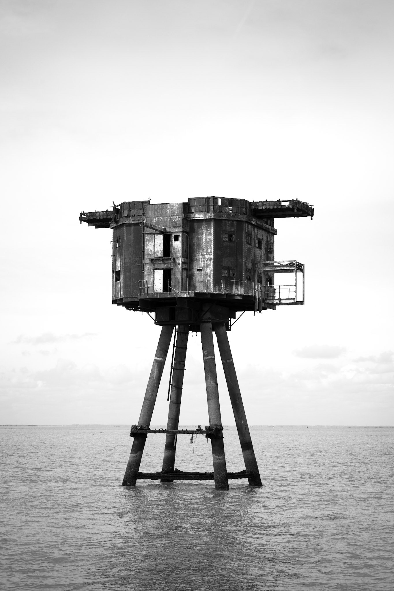 Black and white Anti-Aircraft Defence System, Thames Estuary, England, U.K